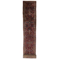 1910's Persian Burgundy Lilihan Carpet with Modern Style, 02'09 x 28'11