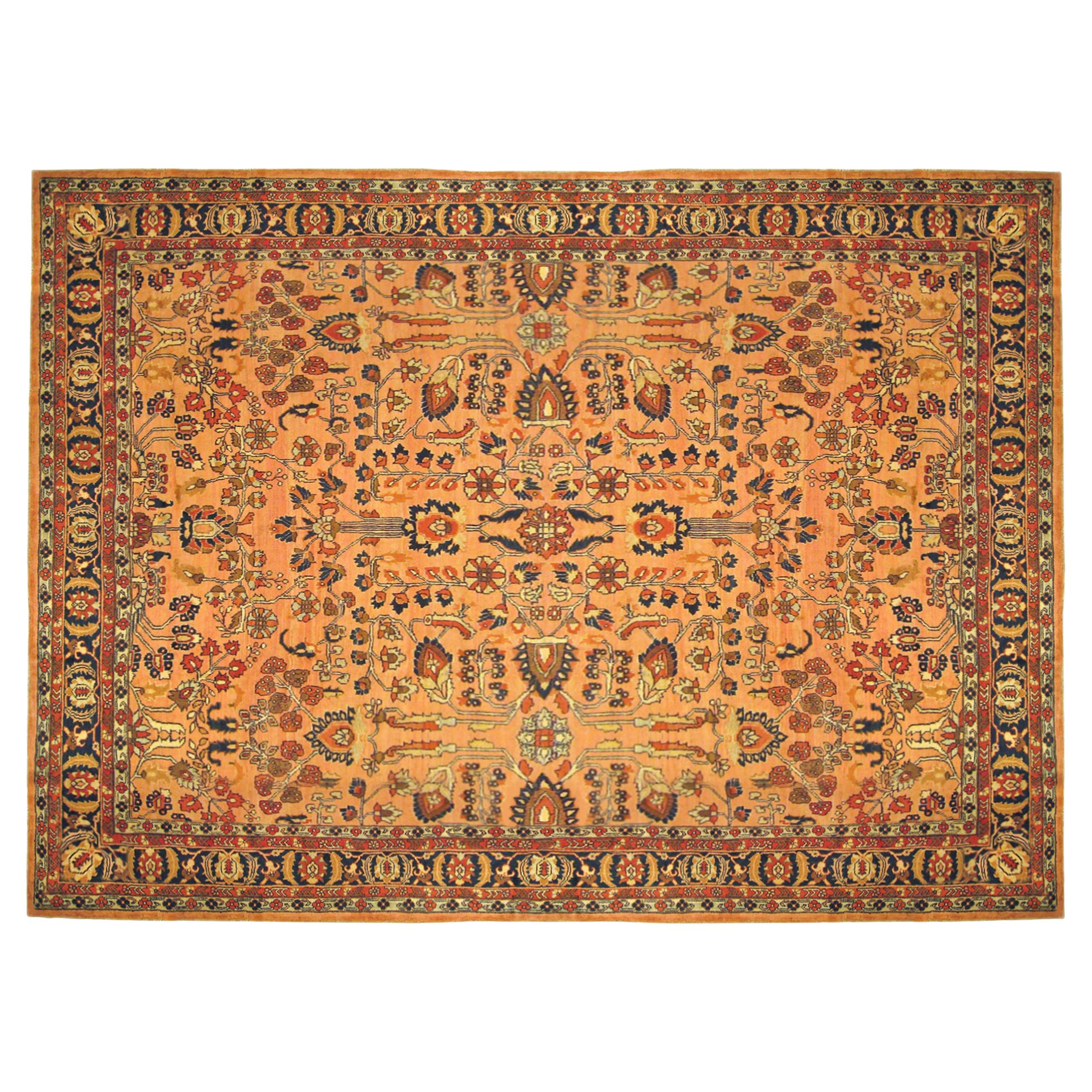 Antique Persian Lilihan Oriental Rug, in Room Size, with Floral Elements For Sale
