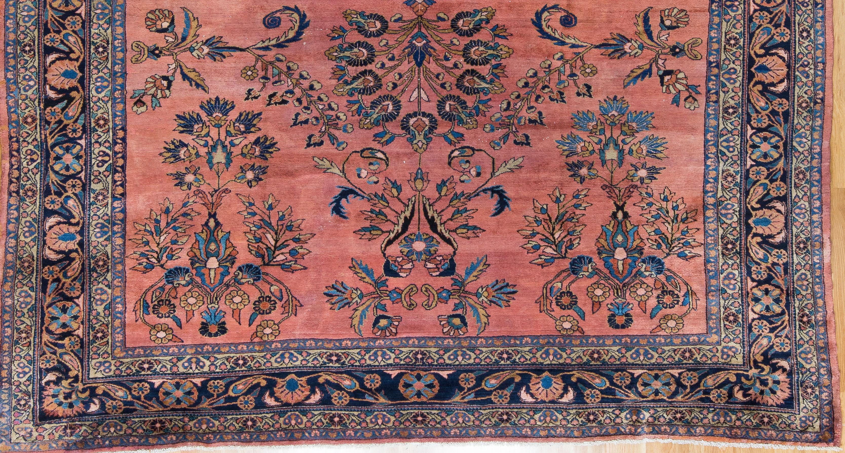 Wool Antique Persian Lilihan Oversized Floral Rug For Sale