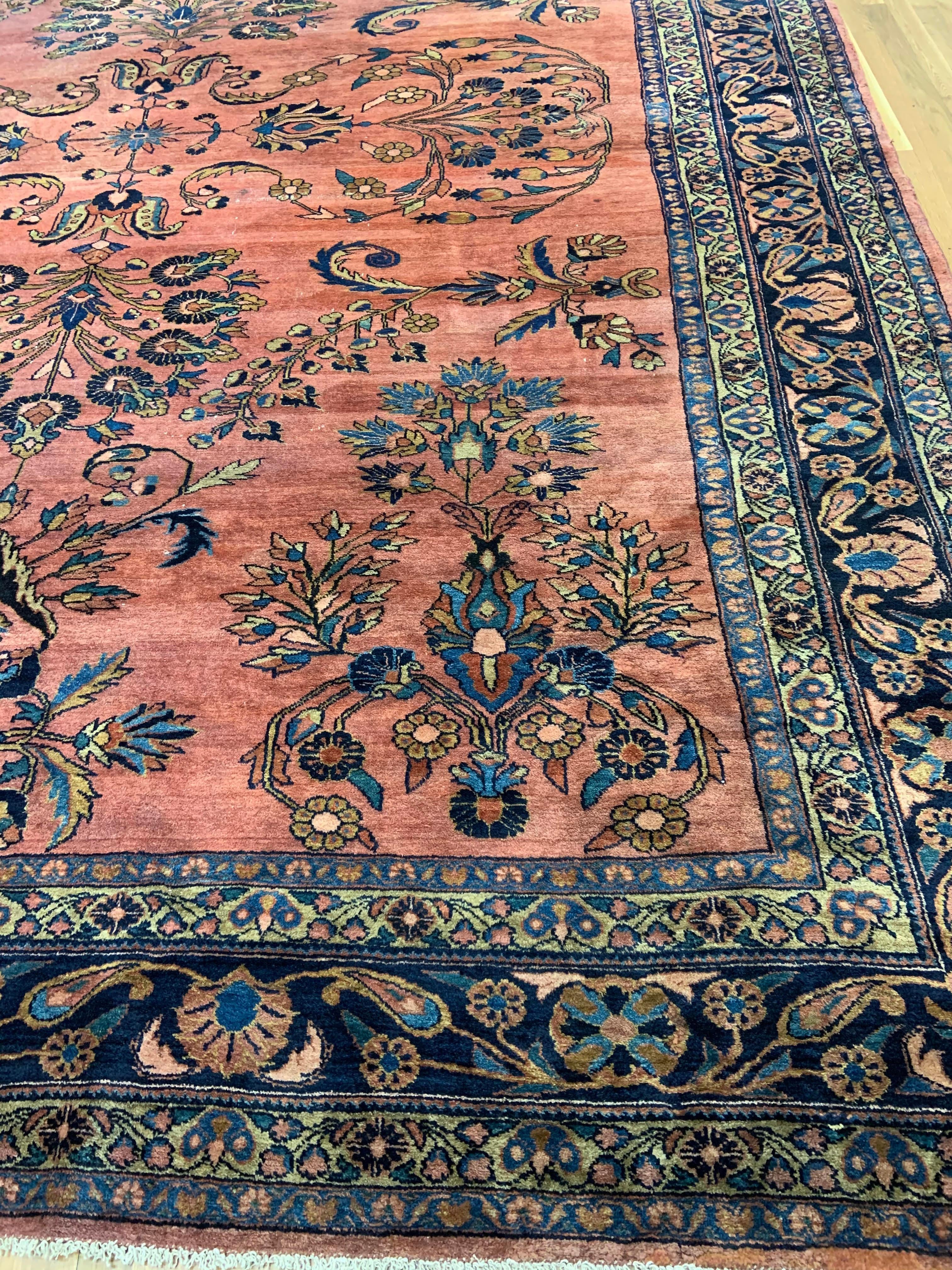 Antique Persian Lilihan Oversized Floral Rug For Sale 1