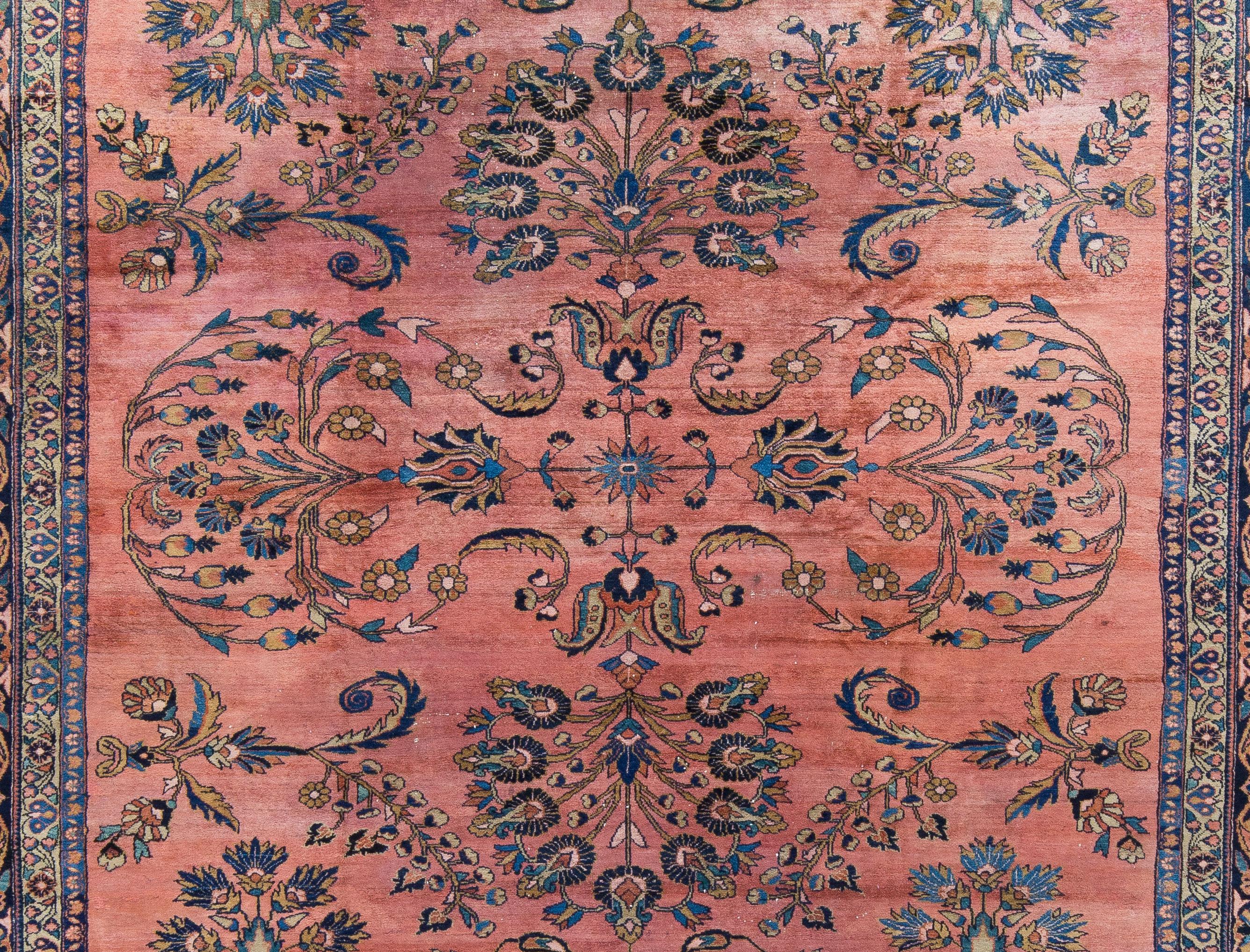 Antique Persian Lilihan Oversized Floral Rug For Sale 2