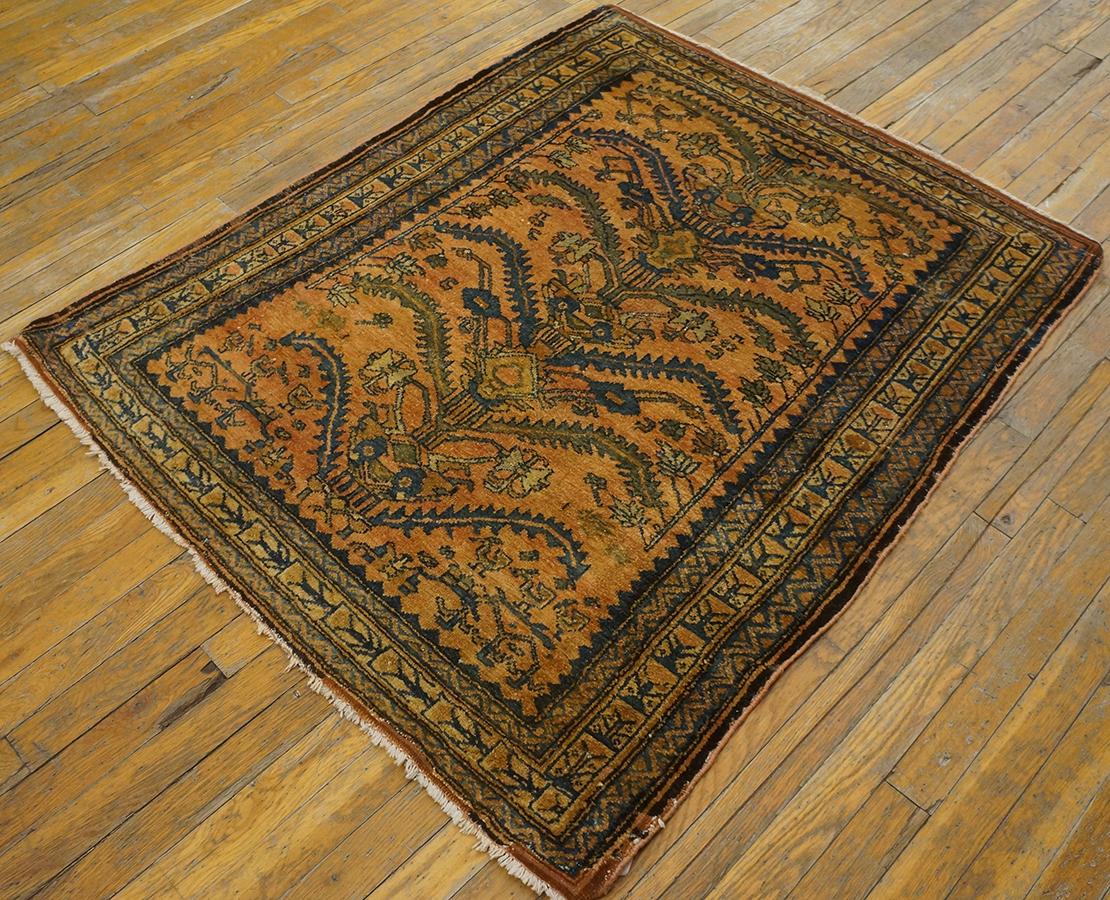Antique Persian Lilihan rug, size: 3'5