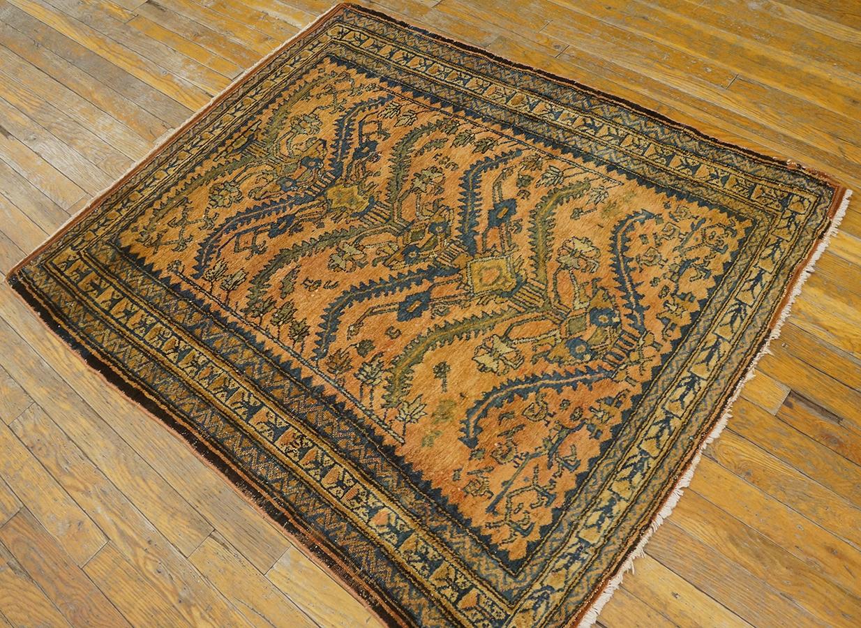 Hand-Knotted Antique Persian Lilihan Rug For Sale