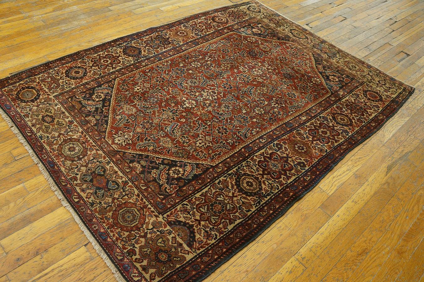 Hand-Knotted Early 20th Century Persian Malayer Carpet ( 4'3