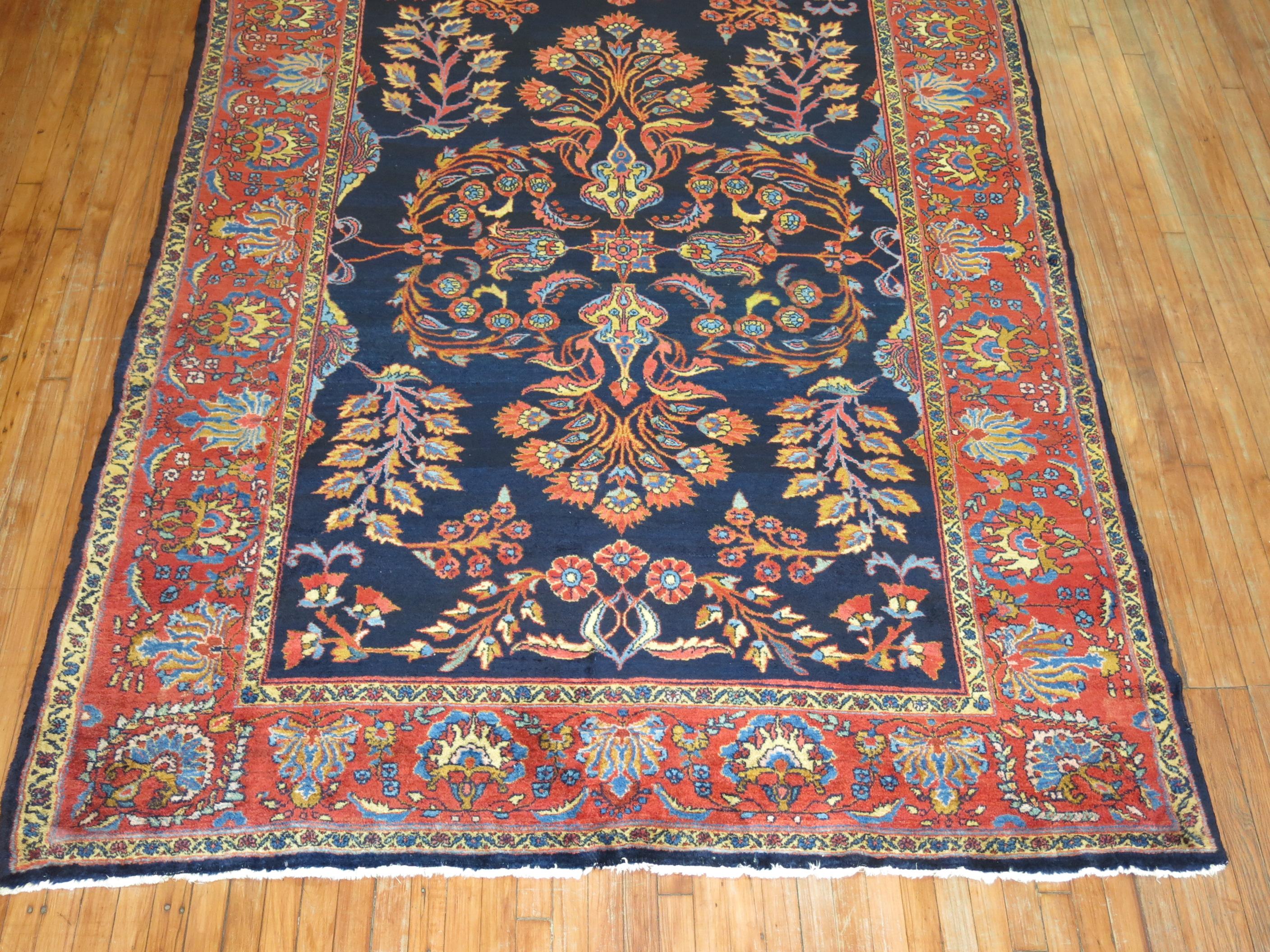 Antique Persian Lilihan Rug In Good Condition For Sale In New York, NY