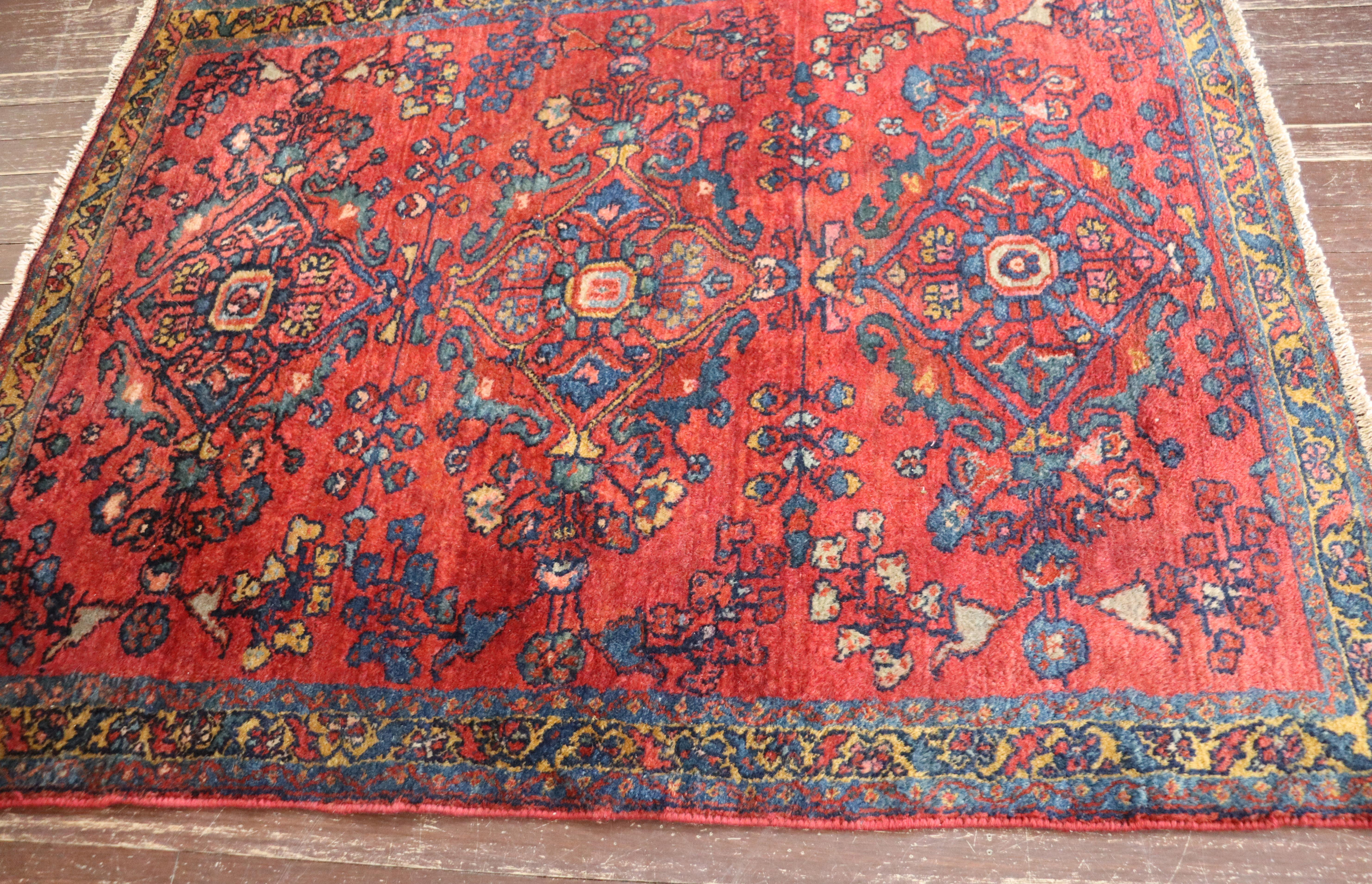 Wool Antique Persian Lilihan Rug, 3'6