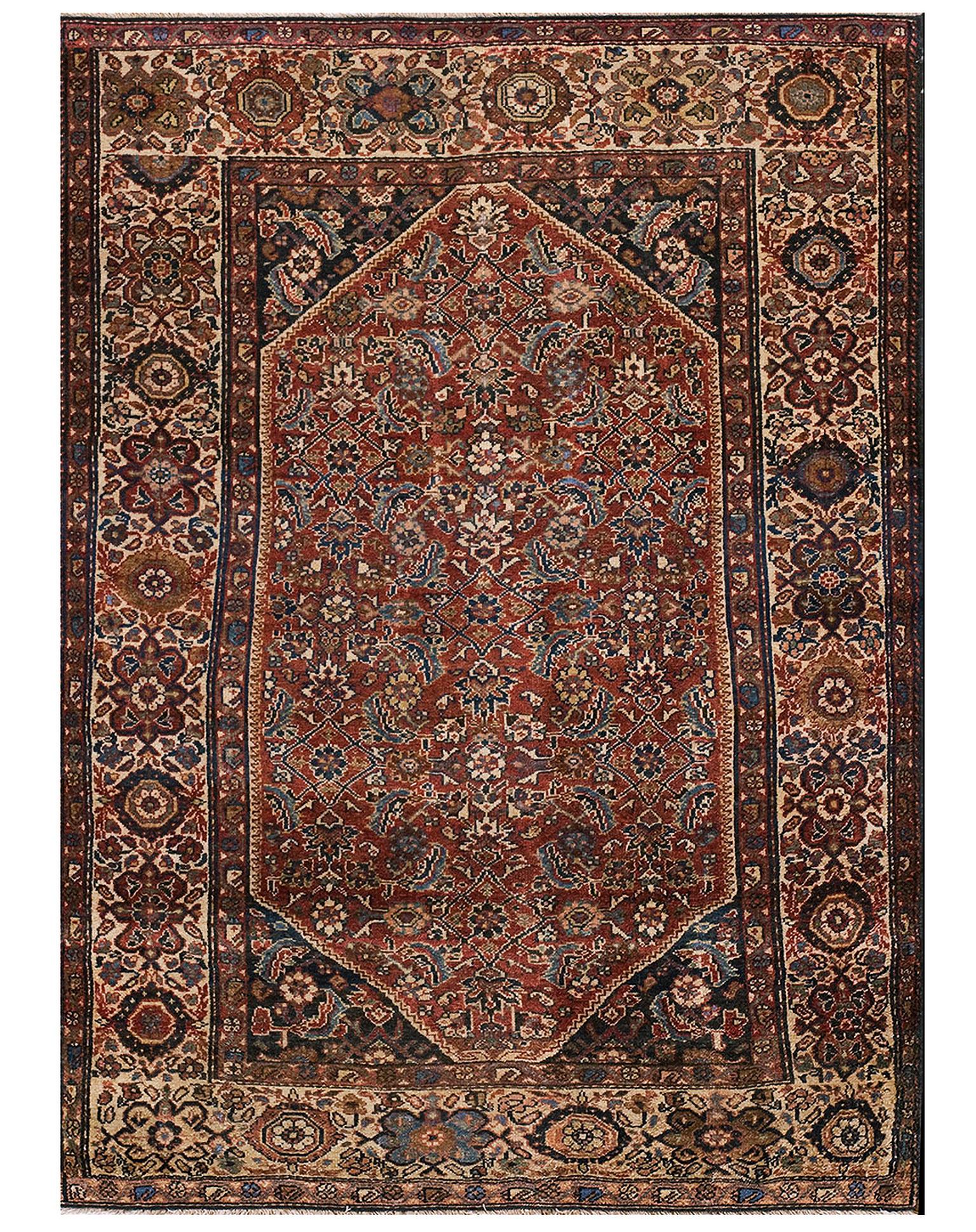Early 20th Century Persian Malayer Carpet ( 4'3" x 6'2" - 130 x 188 ) For Sale