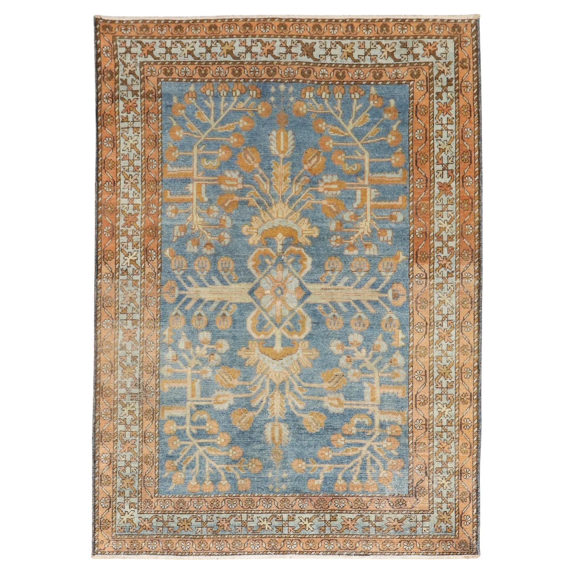 Blue Antique Persian Lilihan Rug For Sale