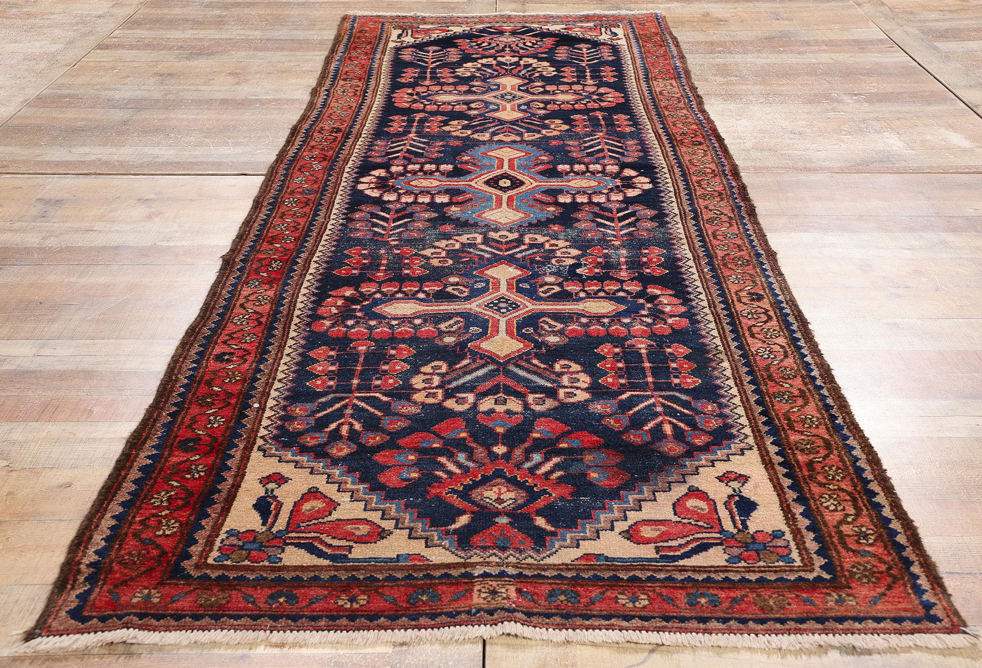 Antiker persischer Lilihan-Teppich Läufer, 03'06 x 10'08 (Wolle) im Angebot