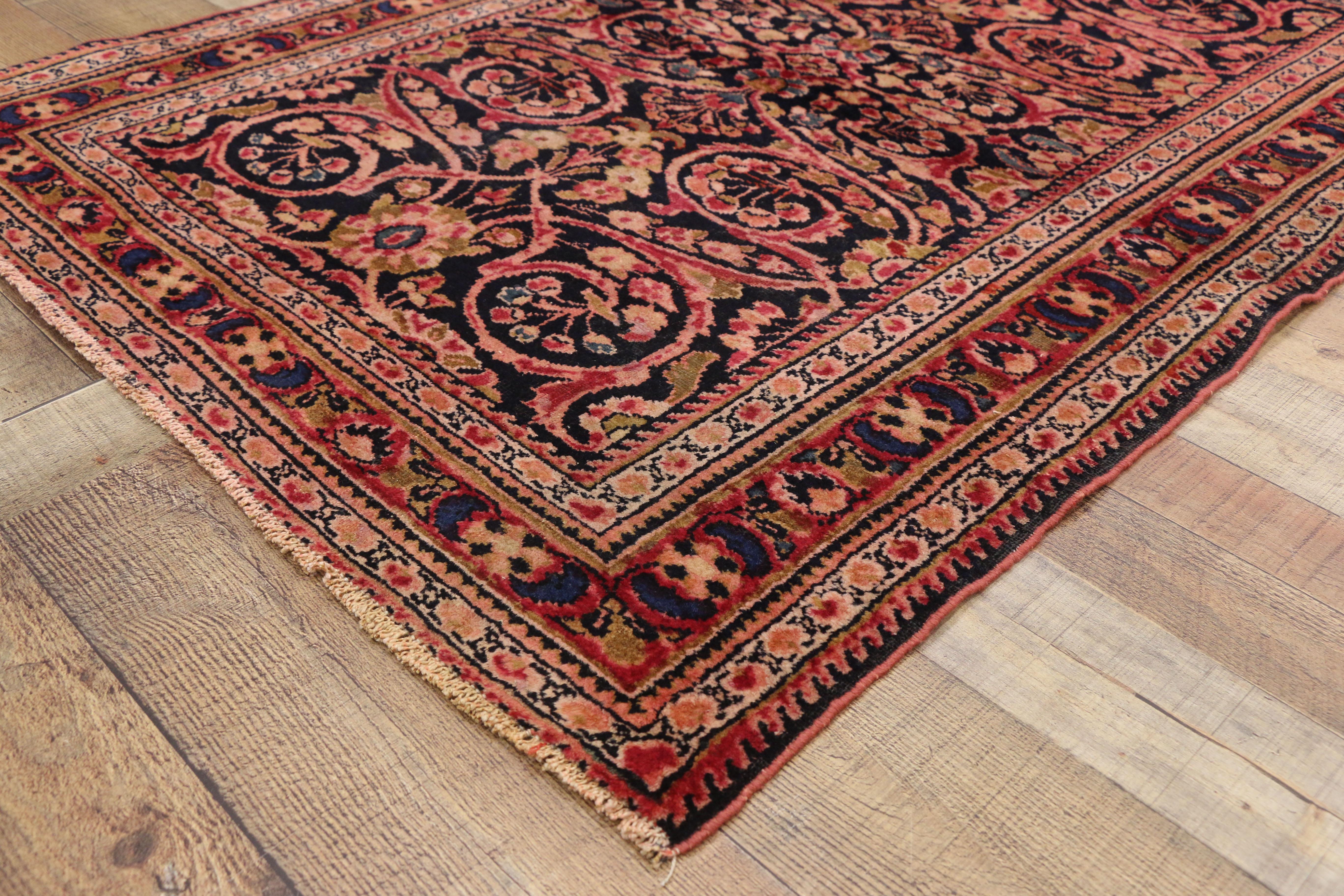 20th Century Antique Persian Lilihan Rug with Baroque Renaissance Style, Pink Persian Rug