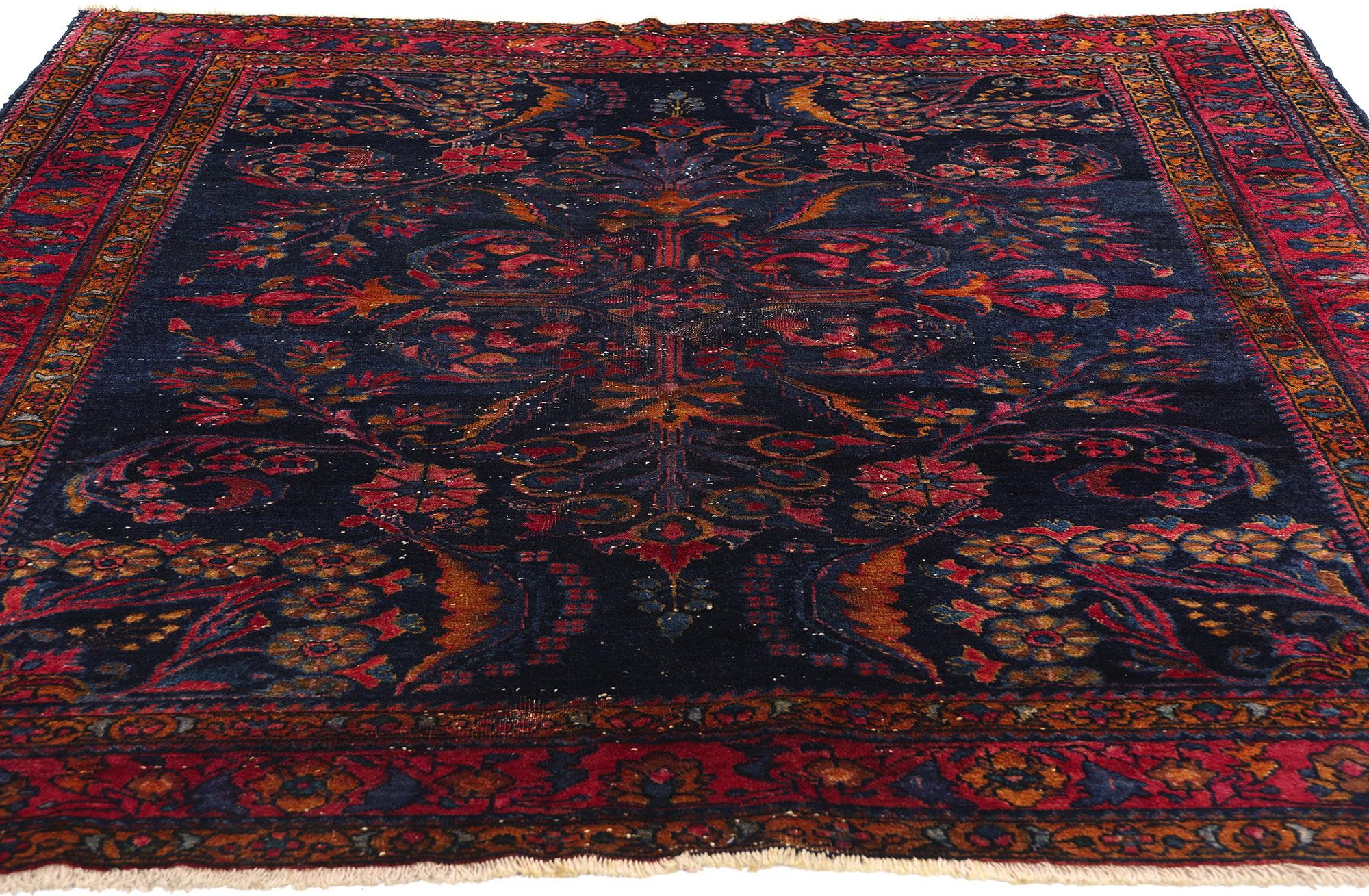 Malayer Antique Persian Lilihan Rug with Old World Victorian Renaissance Style For Sale
