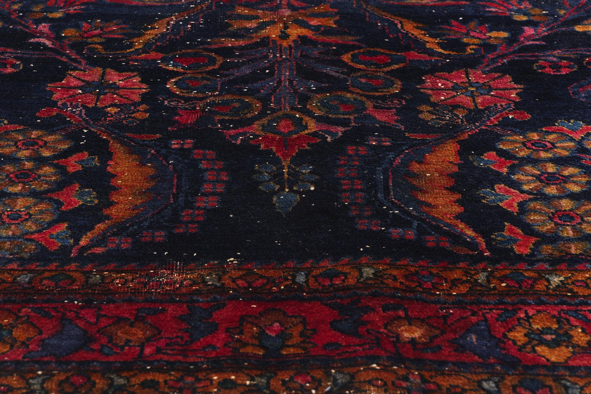 Antique Persian Lilihan Rug with Old World Victorian Renaissance Style In Distressed Condition For Sale In Dallas, TX