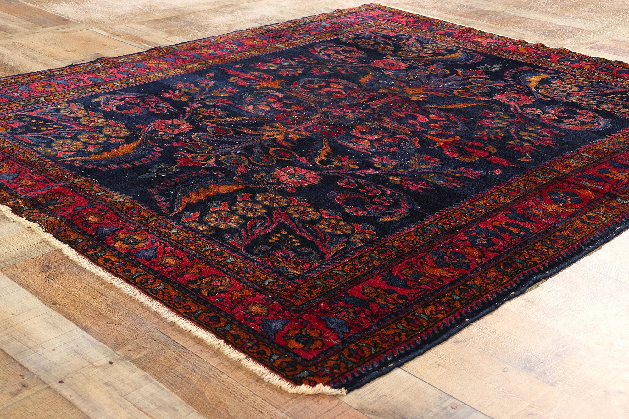 Wool Antique Persian Lilihan Rug with Old World Victorian Renaissance Style For Sale