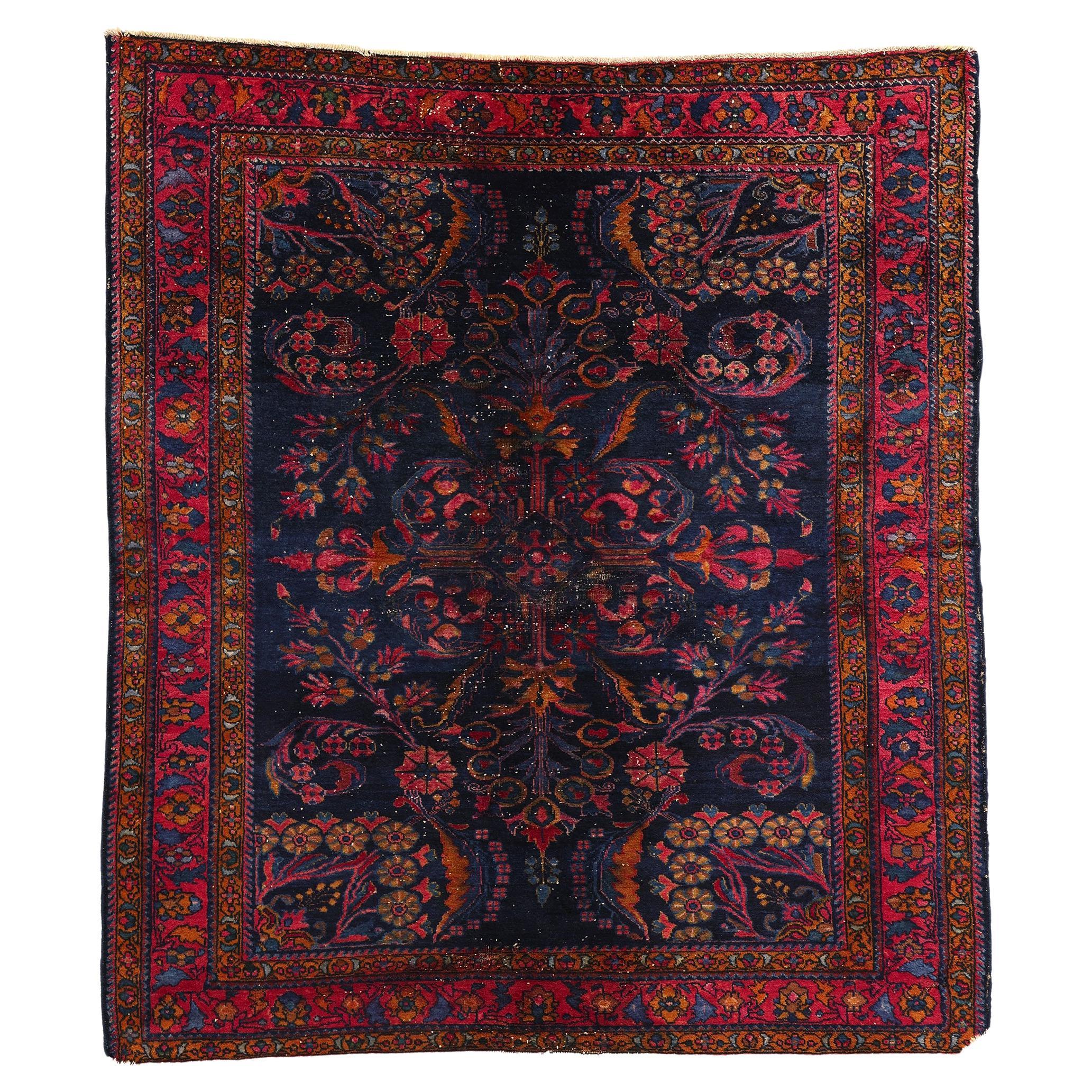 Antique Persian Lilihan Rug with Old World Victorian Renaissance Style For Sale