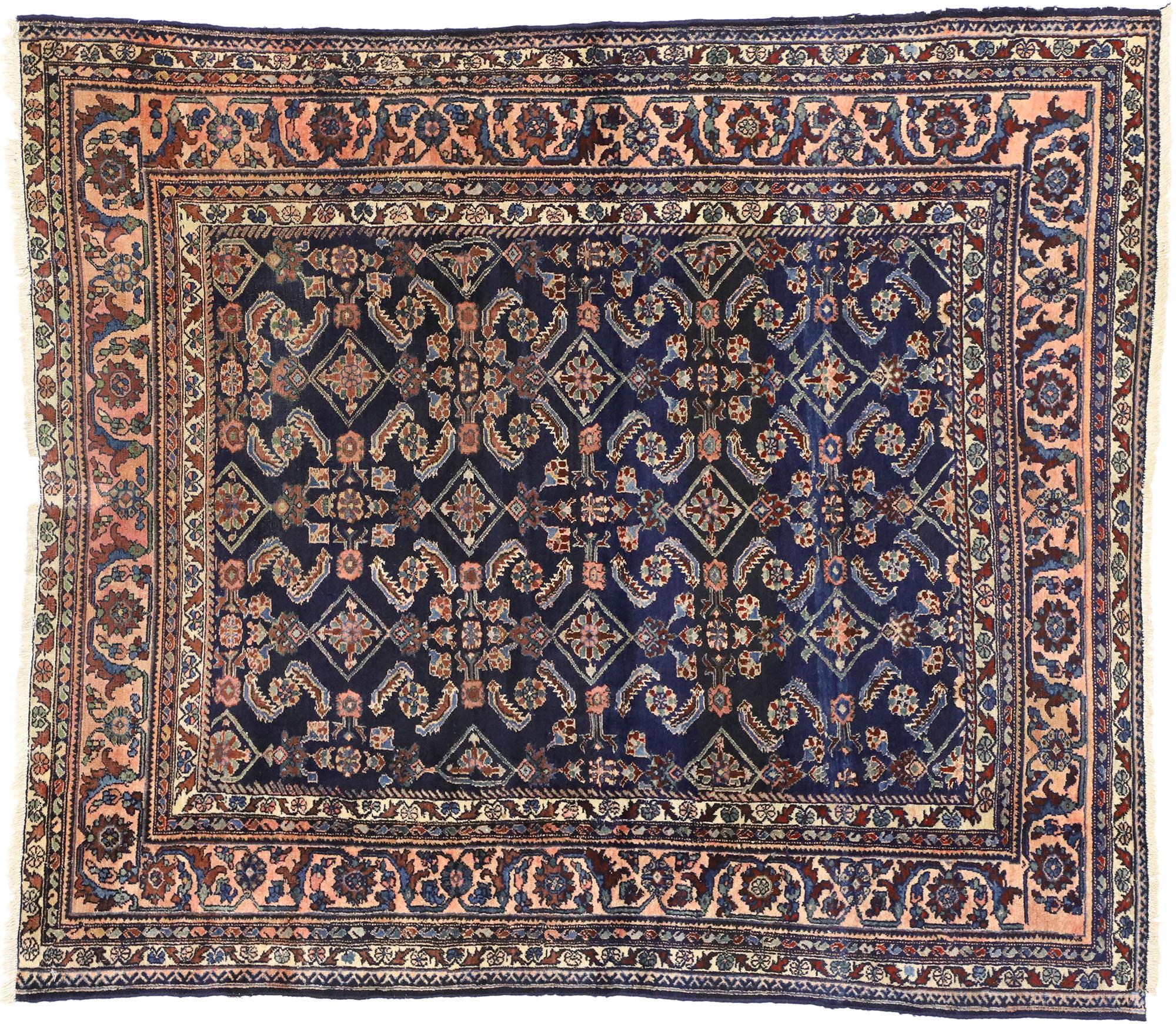 Antique Persian Lilihan Rug with Traditional Modern Style 1