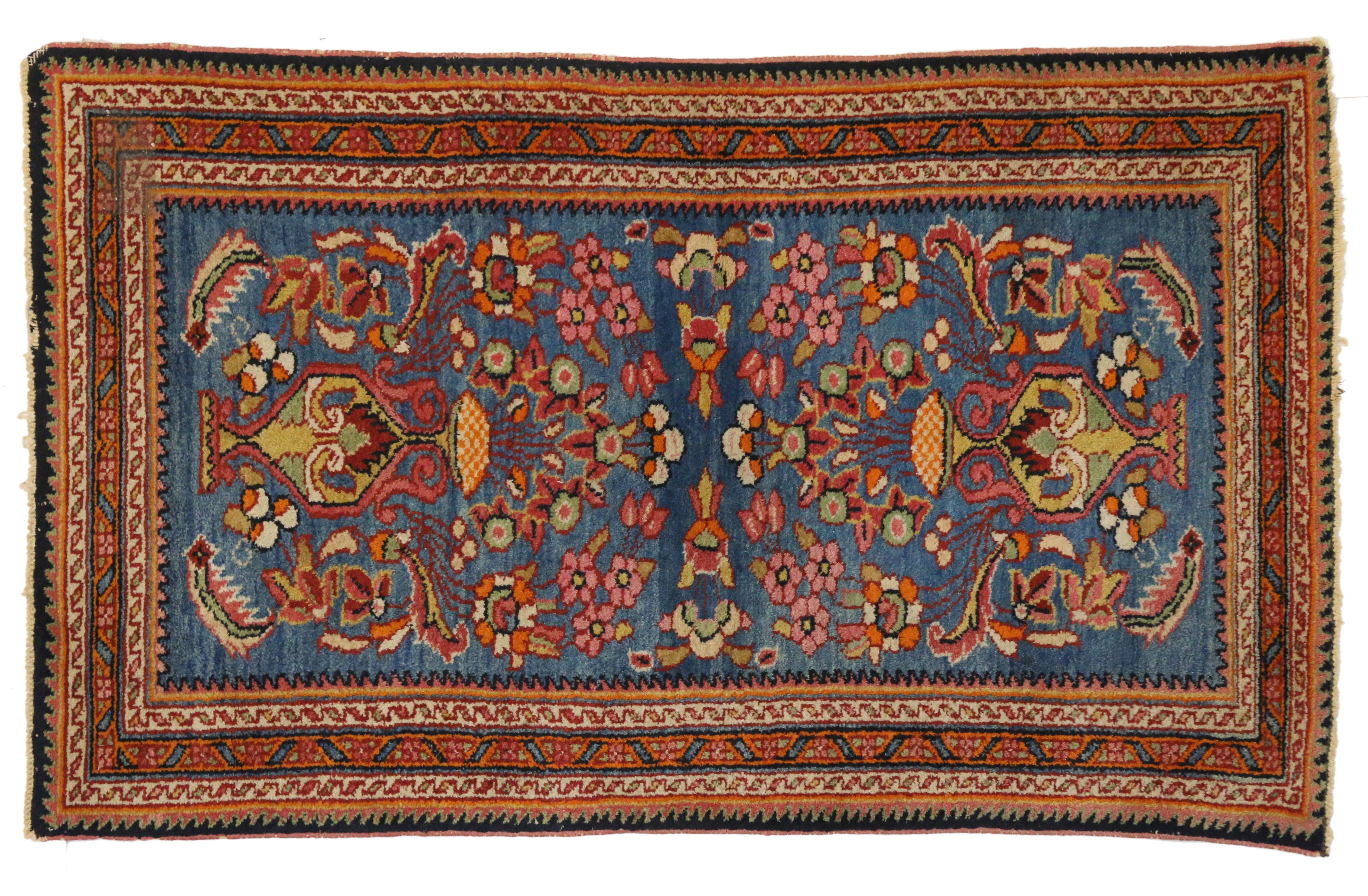 Hand-Knotted Antique Persian Lilihan Rug with Vase Motif