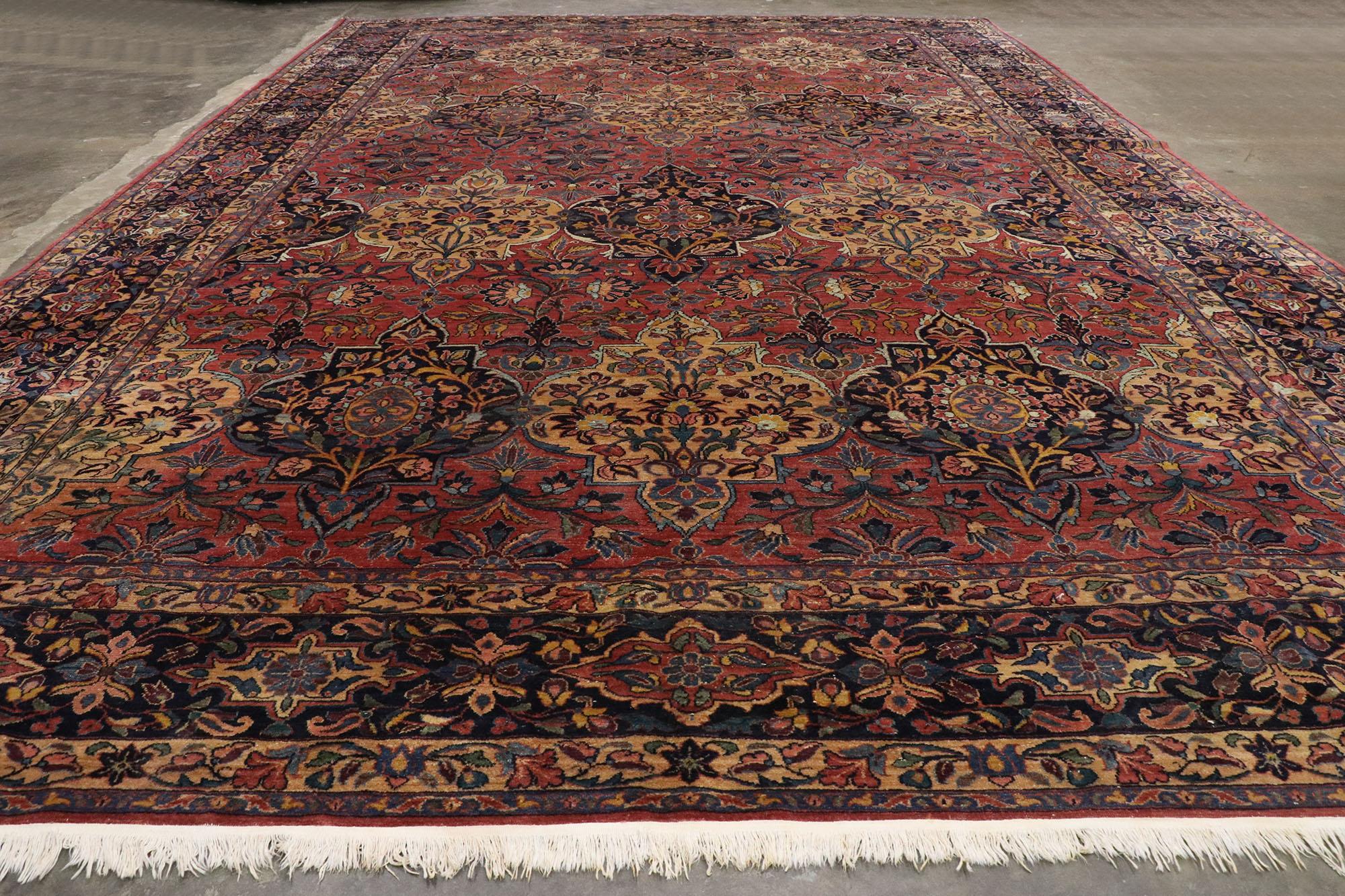 20th Century Antique Persian Lilihan Rug with Victorian Renaissance Style For Sale