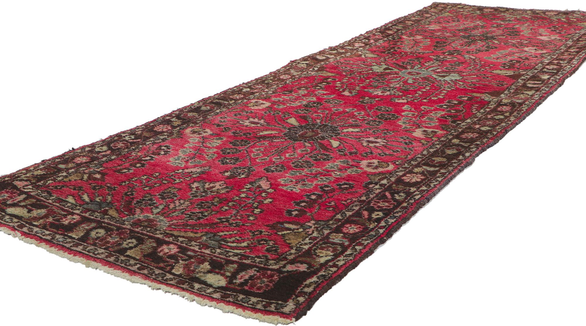 78141 antique Persian Lilihan Runner, 02'08 x 08'05. With its effortless beauty and timeless design, this hand knotted wool antique Persian Lilihan carpet runner will take on a curated lived-in look that feels timeless while imparting a sense of