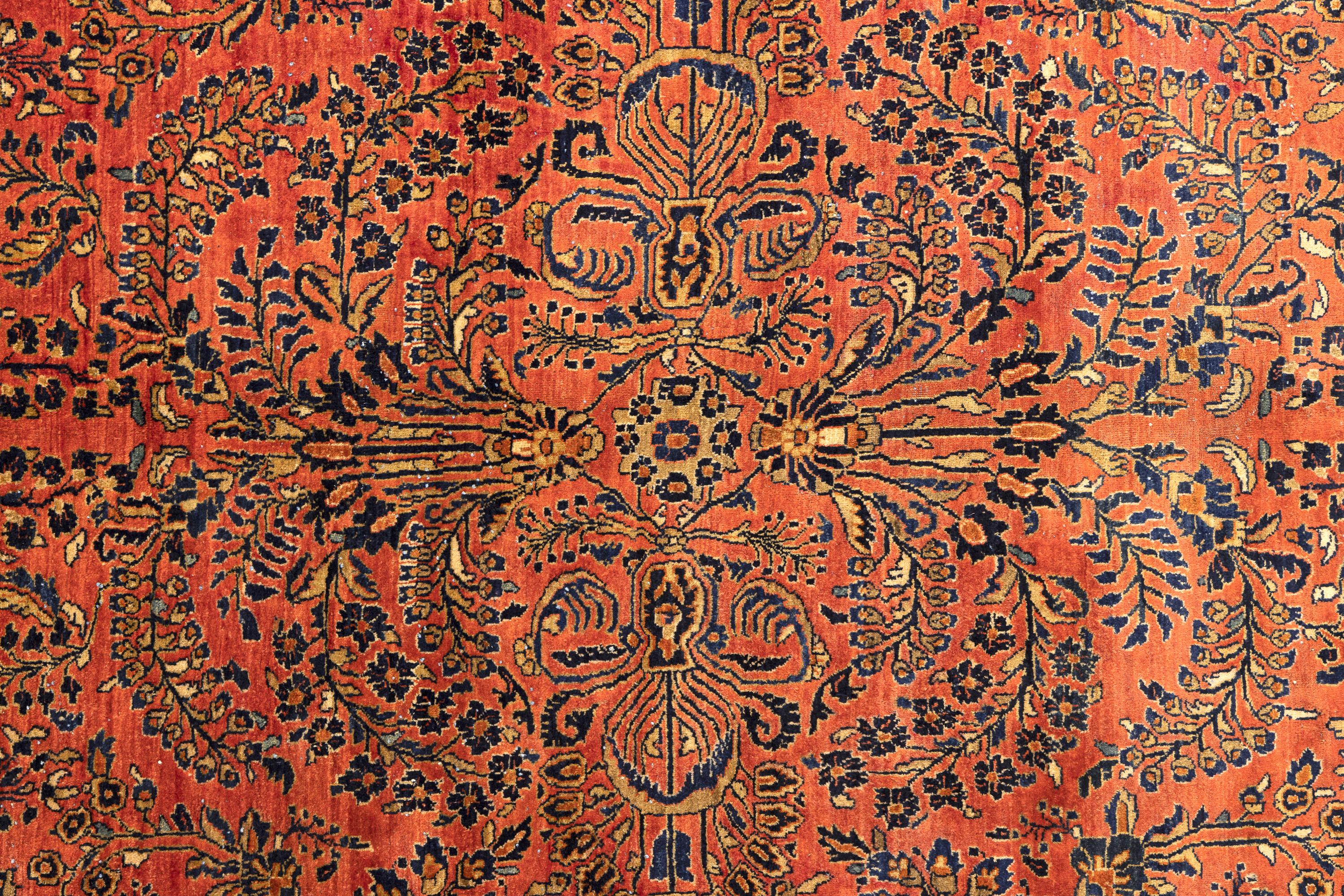 Hand-Knotted Antique Persian Lilihan Saouk Oversized Rug For Sale