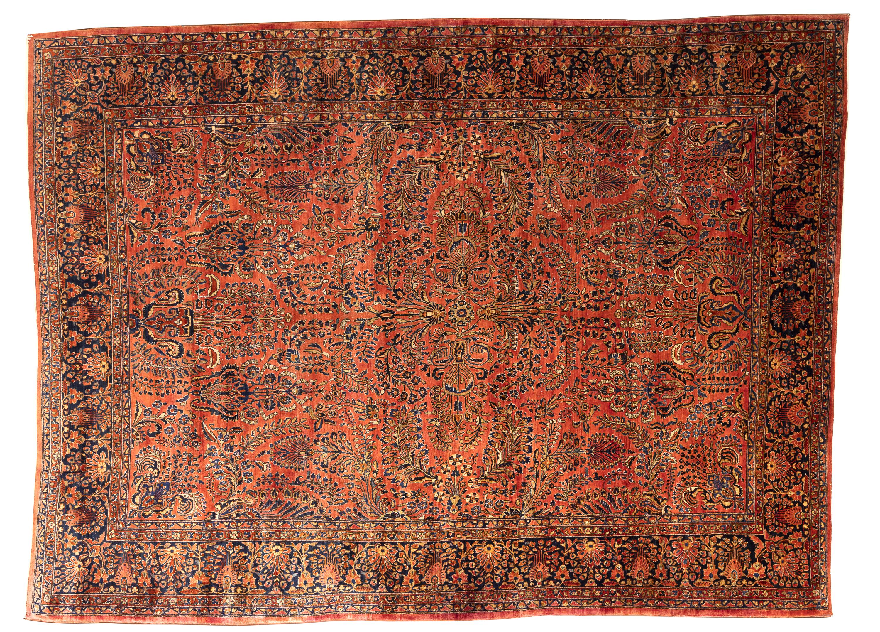 Wool Antique Persian Lilihan Saouk Oversized Rug For Sale