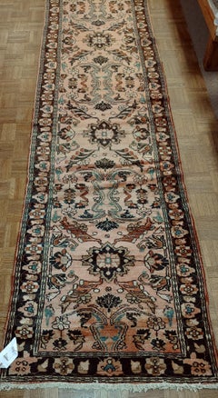 Antique Persian Lilyhan Rug, Rust/Mauve Colored Field, 1915 runner 2-5x16=4