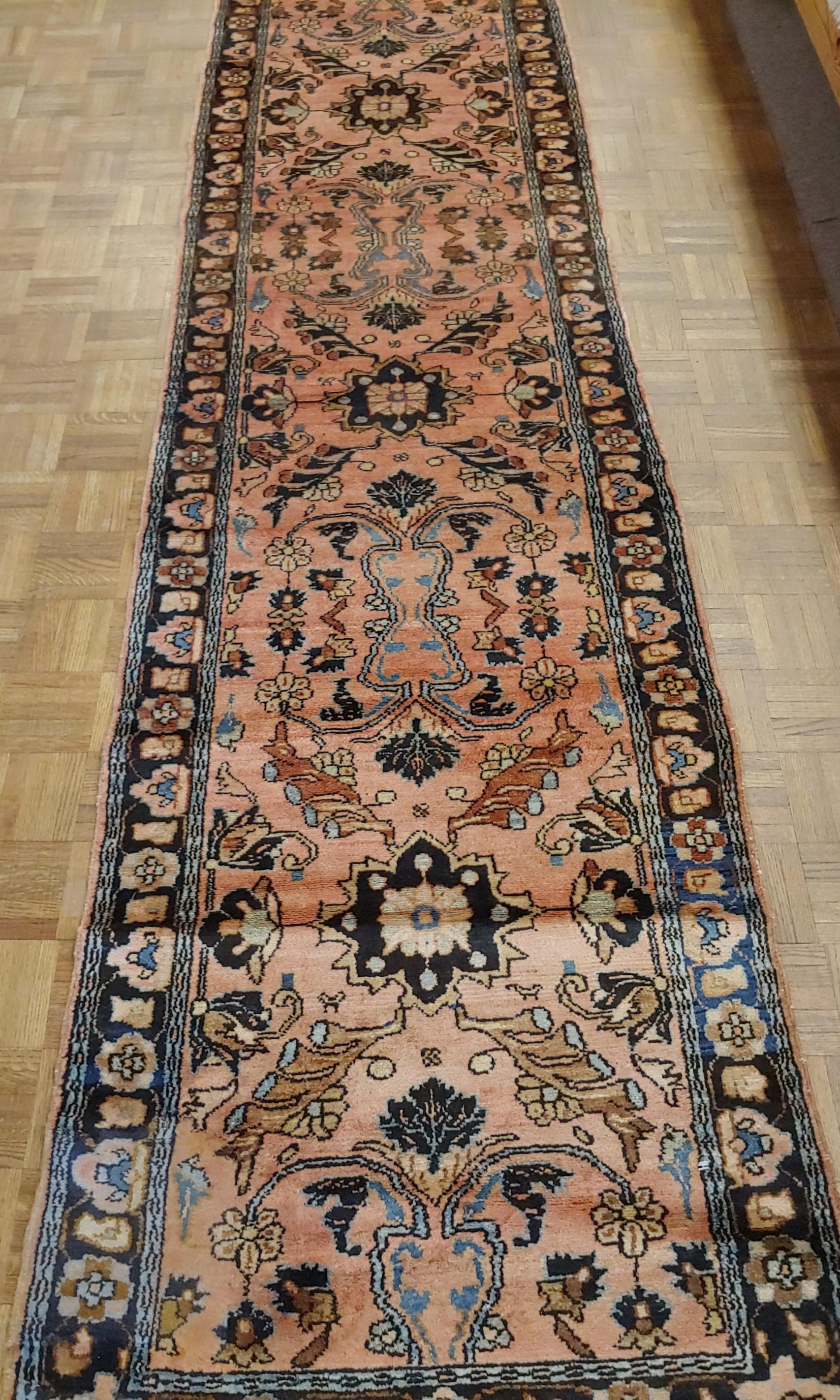 Azerbaijani Antique Persian Lilyhan Rug, Rust/Mauve Colored Field, 1915 runner 2-5x16=4 For Sale