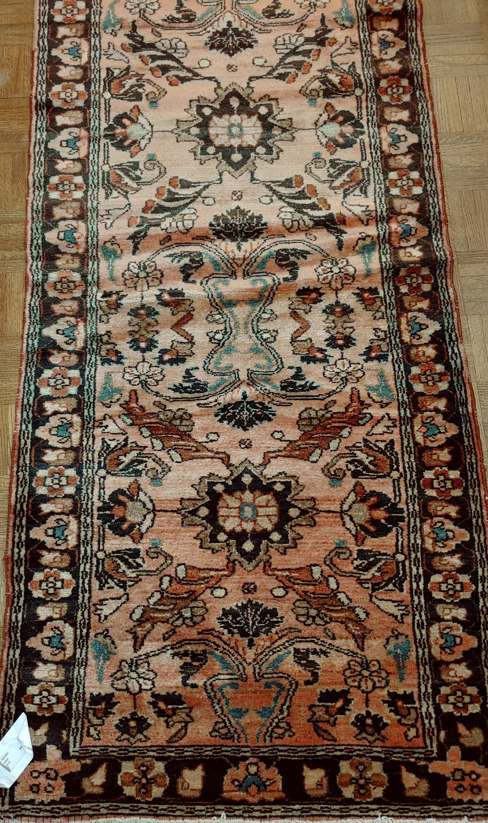 Woven Antique Persian Lilyhan Rug, Rust/Mauve Colored Field, 1915 runner 2-5x16=4 For Sale