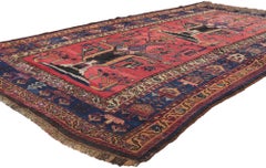Antique Persian Lori Rug with Vase Design
