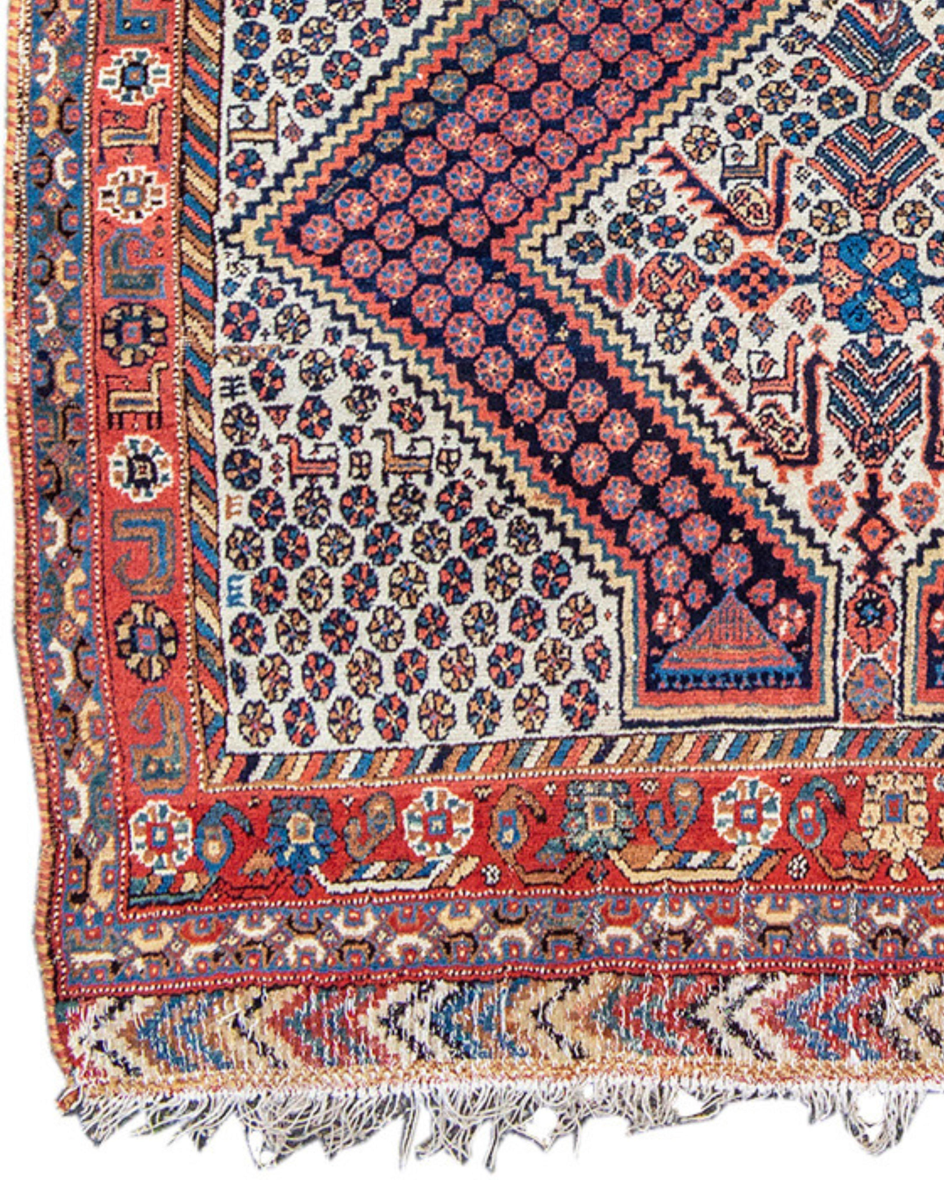 Antique Persian Luri Rug, 19th Century In Good Condition For Sale In San Francisco, CA