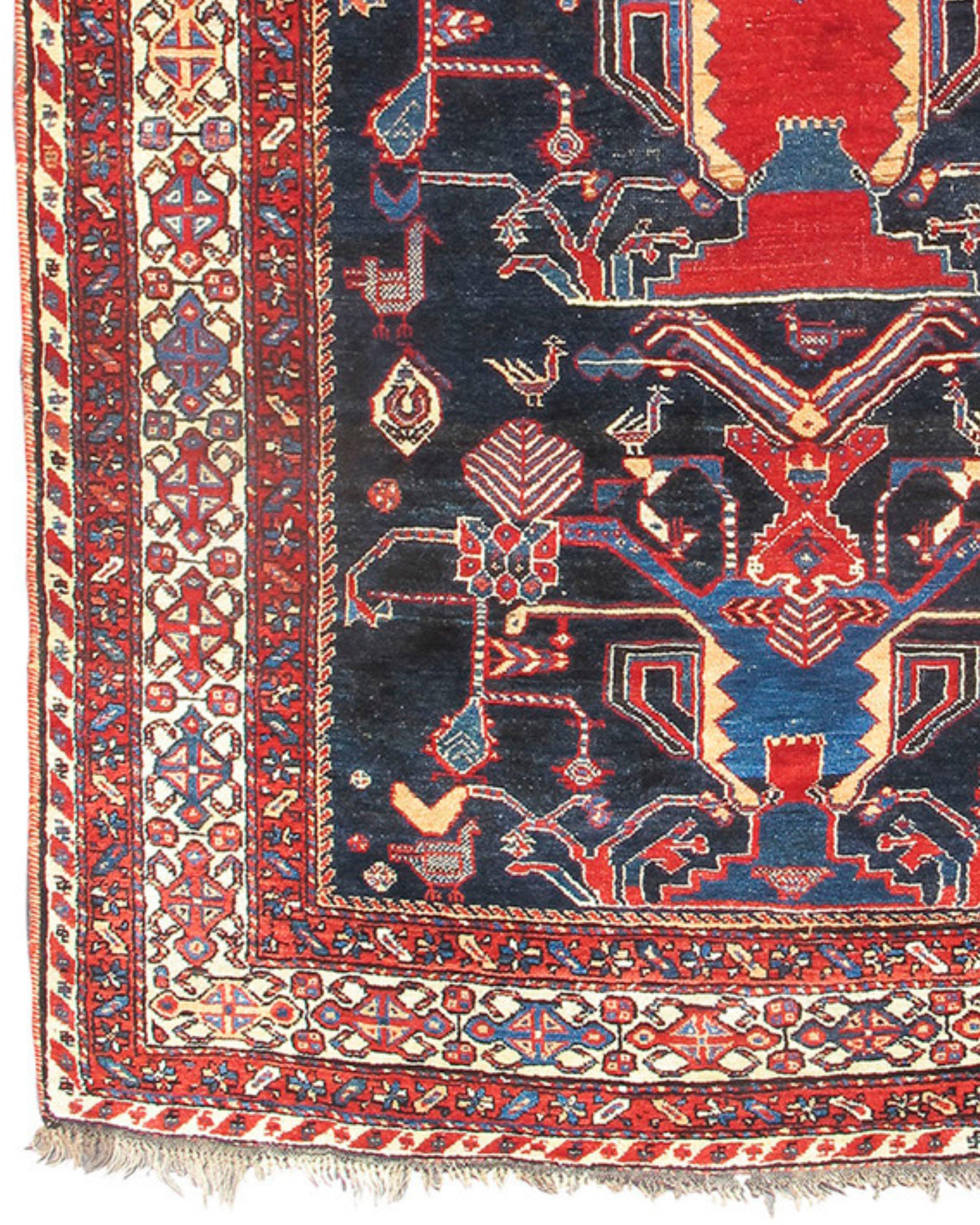 19th Century Antique Persian Luri Rug, c. 1900 For Sale