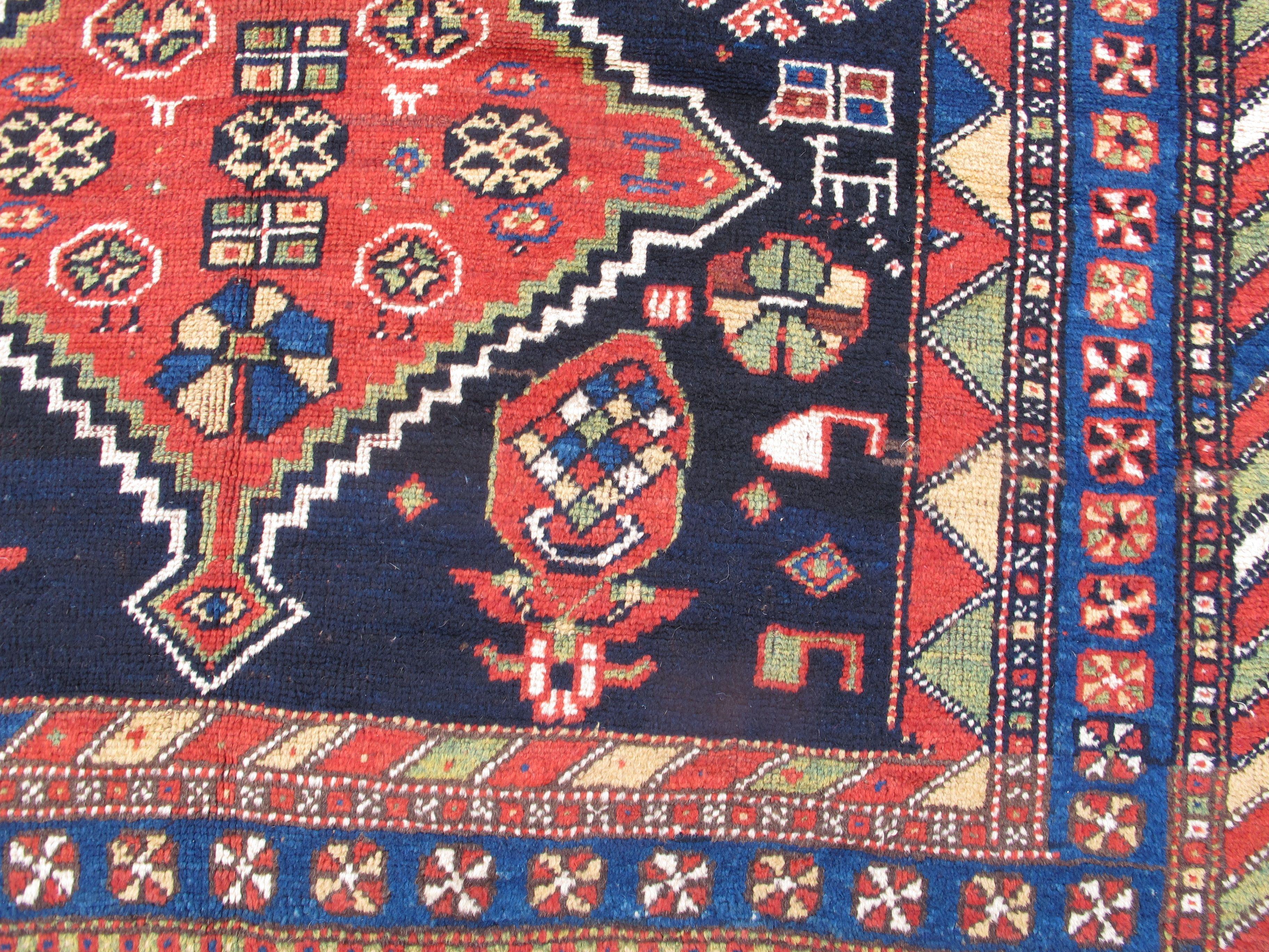 Antique Persian Luri Rug, Late 19th Century

Additional Information:
Dimensions: 4'8