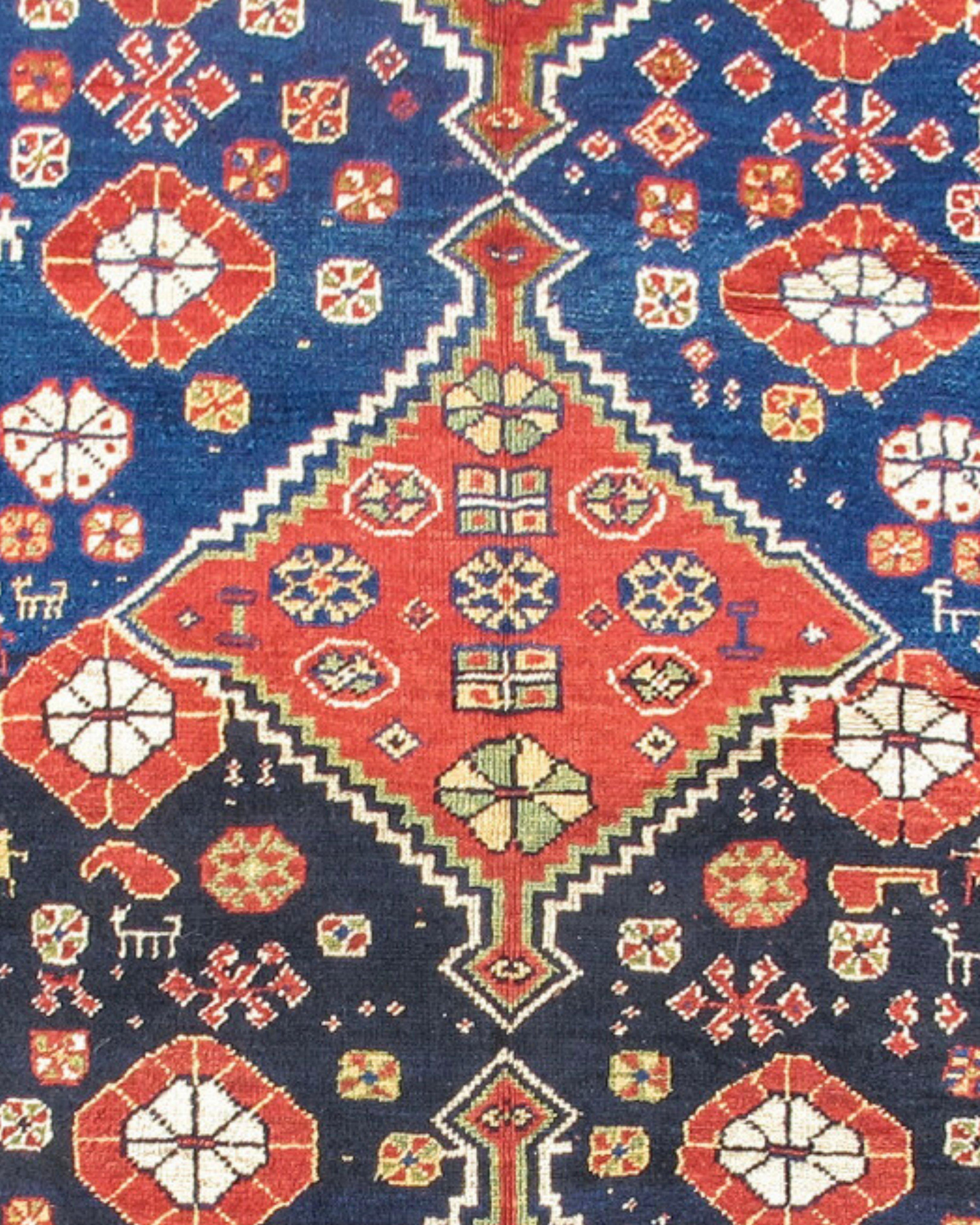 Hand-Woven Antique Persian Luri Rug, Late 19th Century For Sale