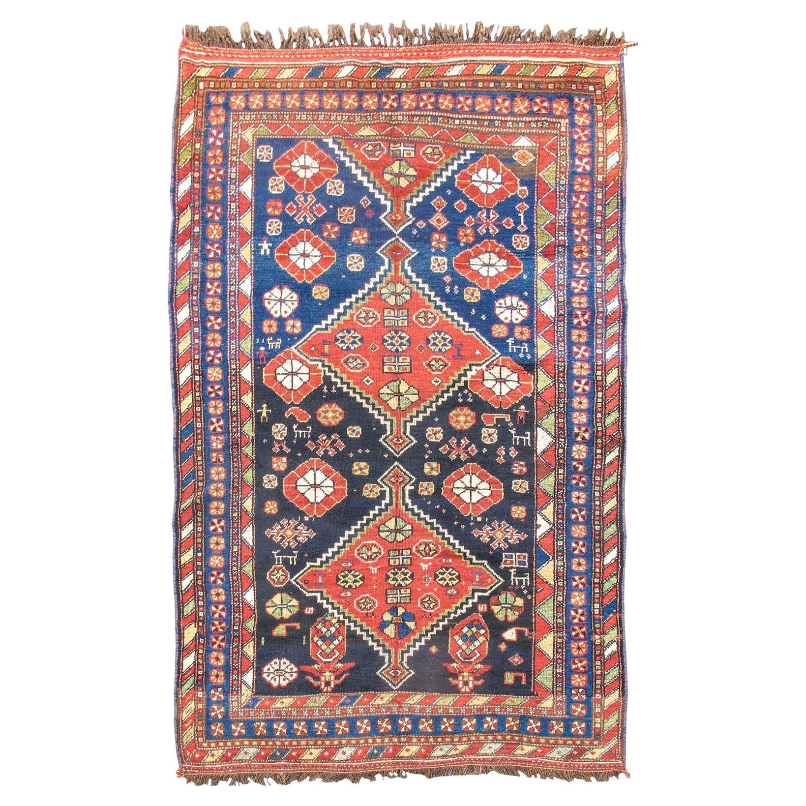 Antique Persian Luri Rug, Late 19th Century