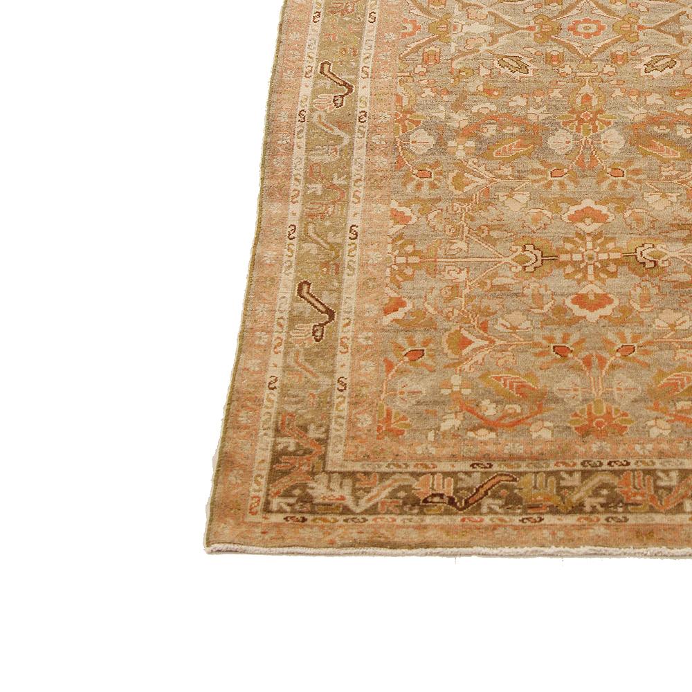 Other Antique Persian Mafrash Runner Rug with Brown and Red Botanical Details For Sale