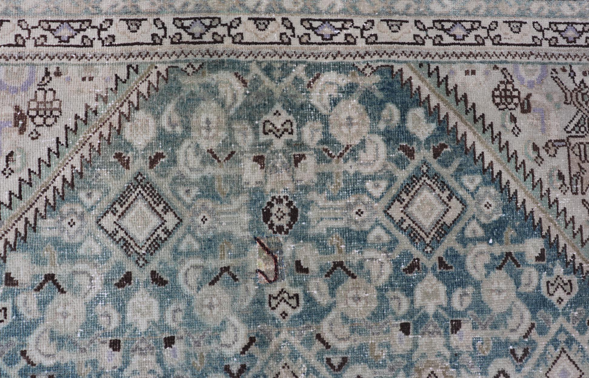 Antiker persischer Mahal-Blumenmotiv im All-Over-Design 5'0 x 10'2 (Sultanabad) im Angebot