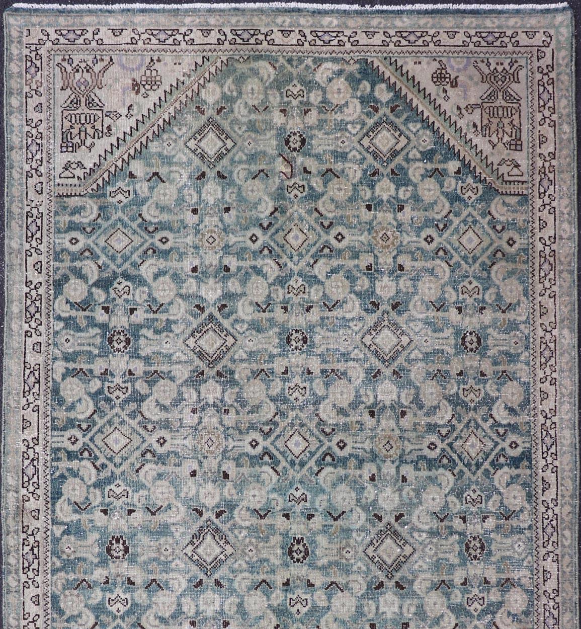 Antiker persischer Mahal-Blumenmotiv im All-Over-Design 5'0 x 10'2 im Zustand „Gut“ im Angebot in Atlanta, GA