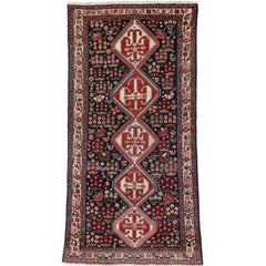 Antique Persian Mahal Amulet Patterned Rug with Traditional Style