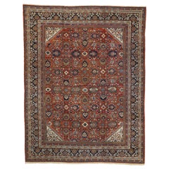 Antique Persian Mahal Area Rug with Federal and American Colonial Style