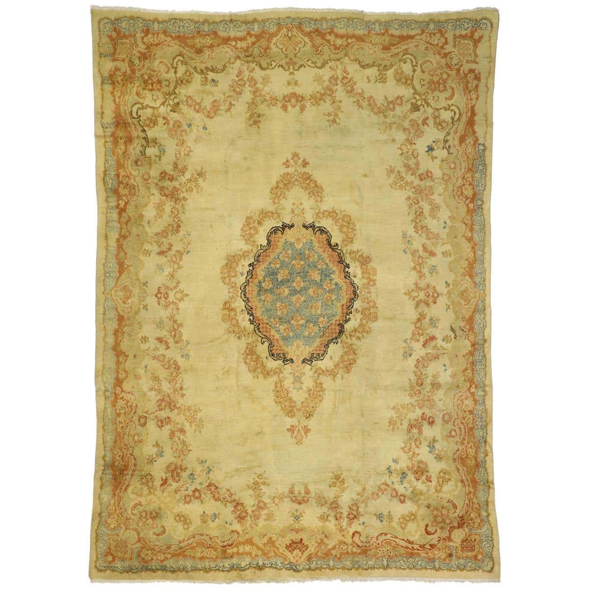 Antique Persian Mahal Area Rug with French Rococo and Louis XV Style ...