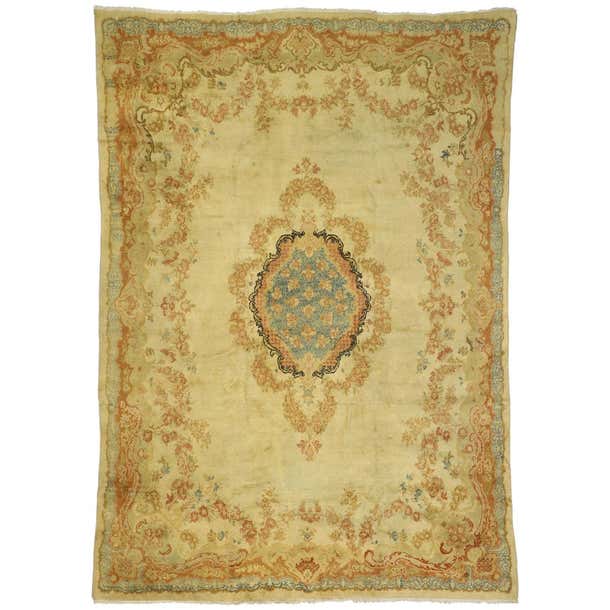 Antique Persian Mahal Area Rug with French Rococo and Louis XV Style ...