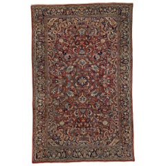 Antique Persian Mahal Area Rug with Modern Federal Style