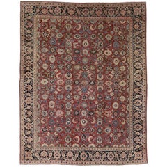 Tapis persan vintage de style colonial et fédéral avec motif Mahal