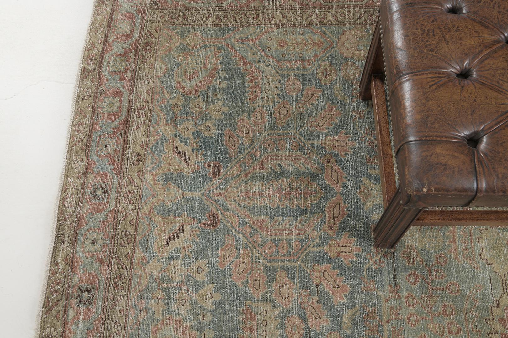 Hand-Knotted Antique Persian Mahal by Mehraban Rugs For Sale