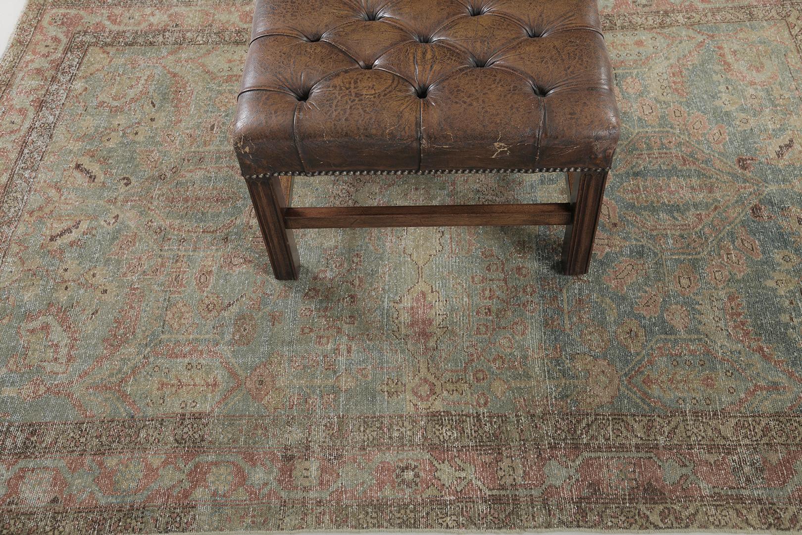 Wool Antique Persian Mahal by Mehraban Rugs For Sale
