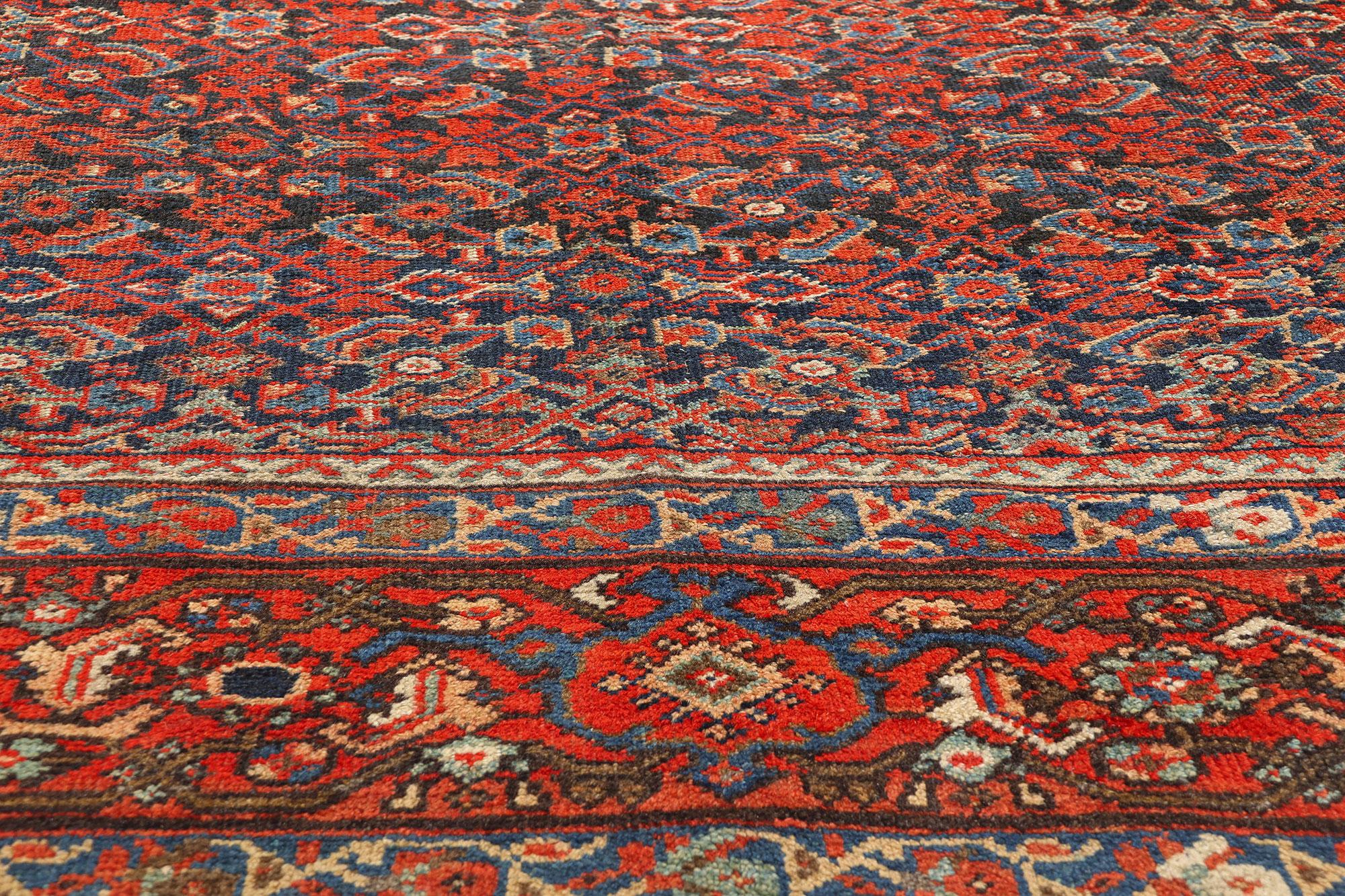 Noué à la main Tapis persan ancien Mahal, 10'01 x 13'10 en vente
