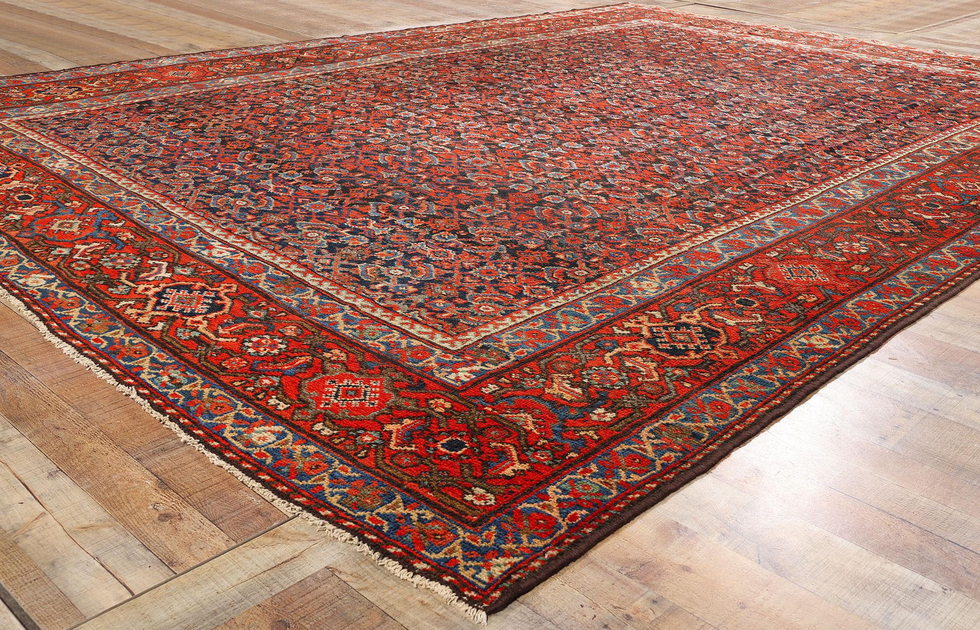 20ième siècle Tapis persan ancien Mahal, 10'01 x 13'10 en vente