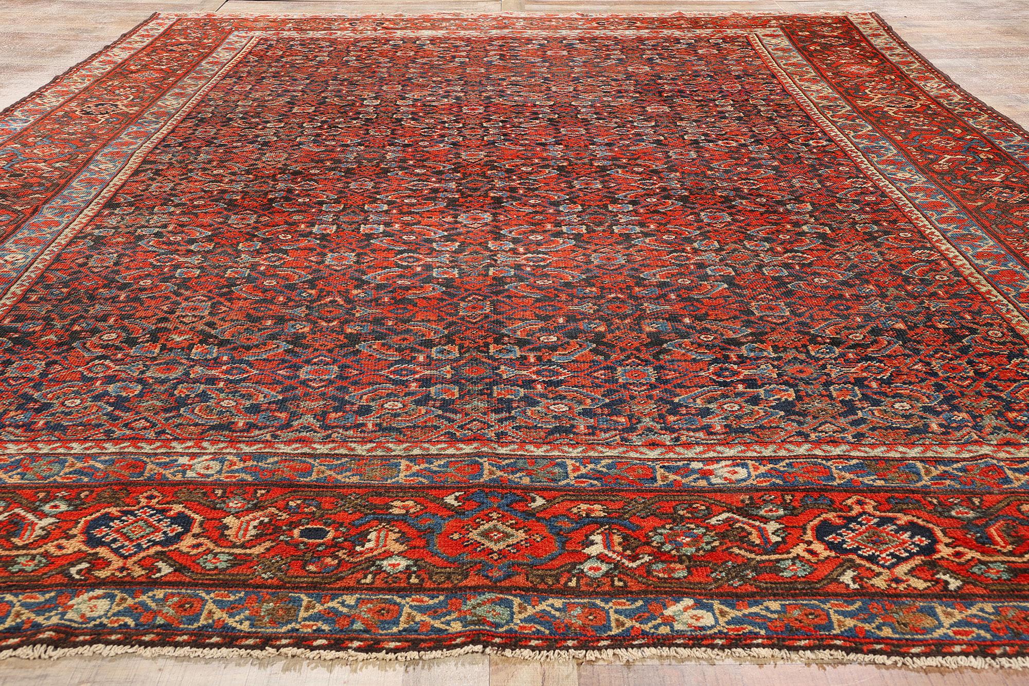 Laine Tapis persan ancien Mahal, 10'01 x 13'10 en vente