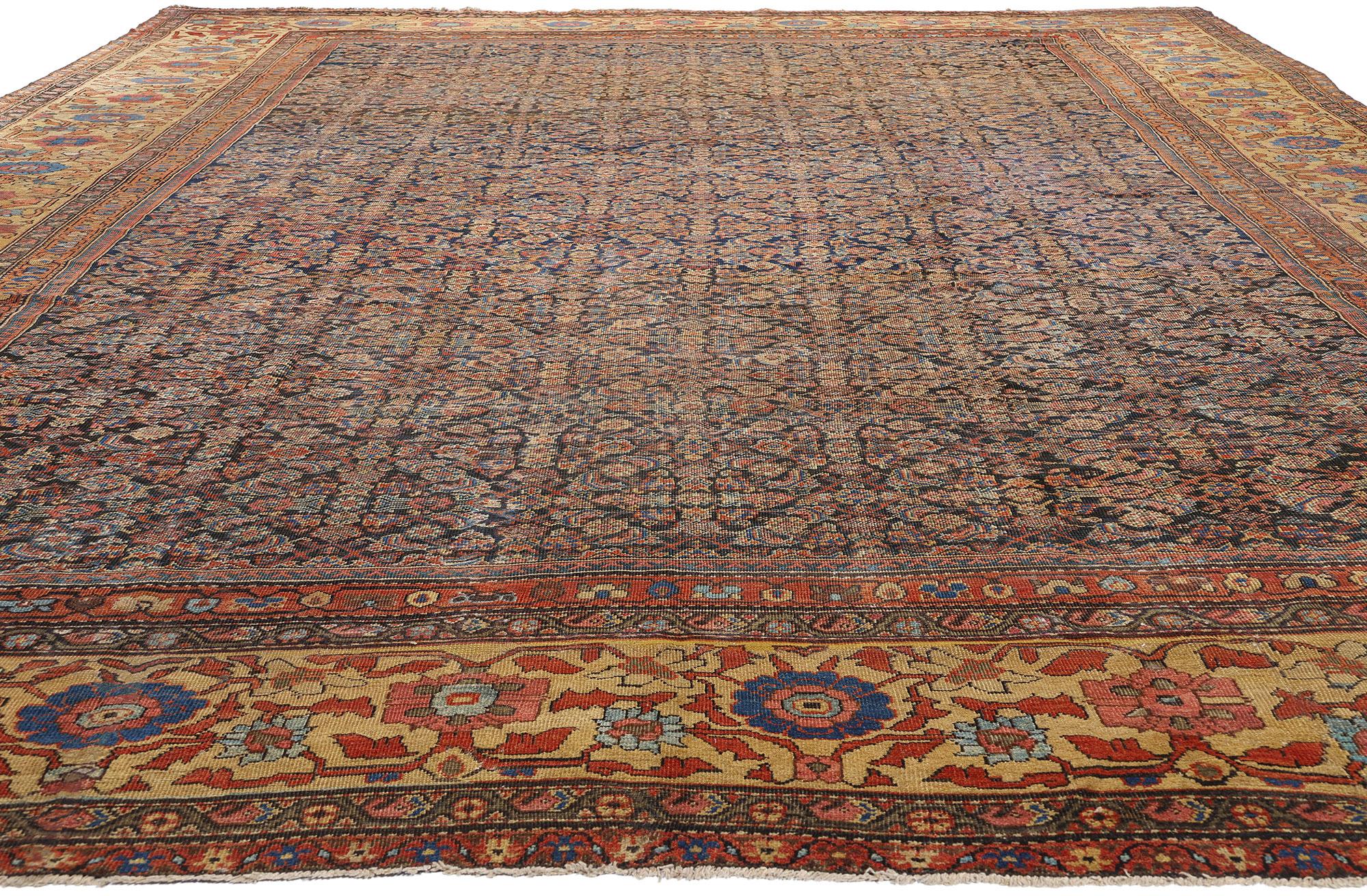 Estetismo Tappeto persiano Mahal del 1900 con stile moderno in vendita