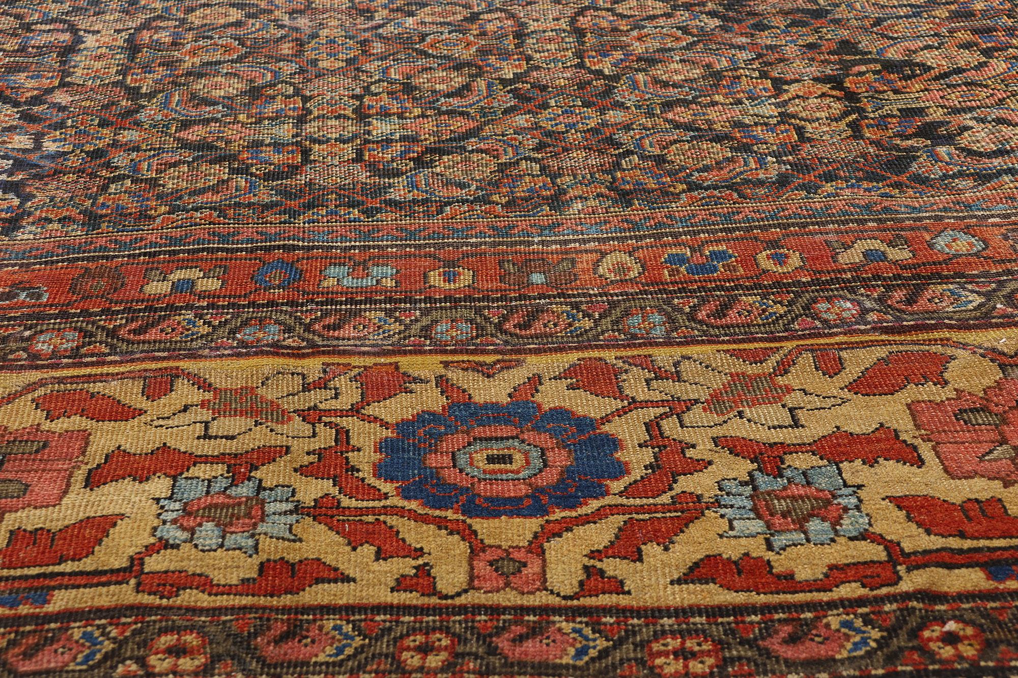 Annodato a mano Tappeto persiano Mahal del 1900 con stile moderno in vendita