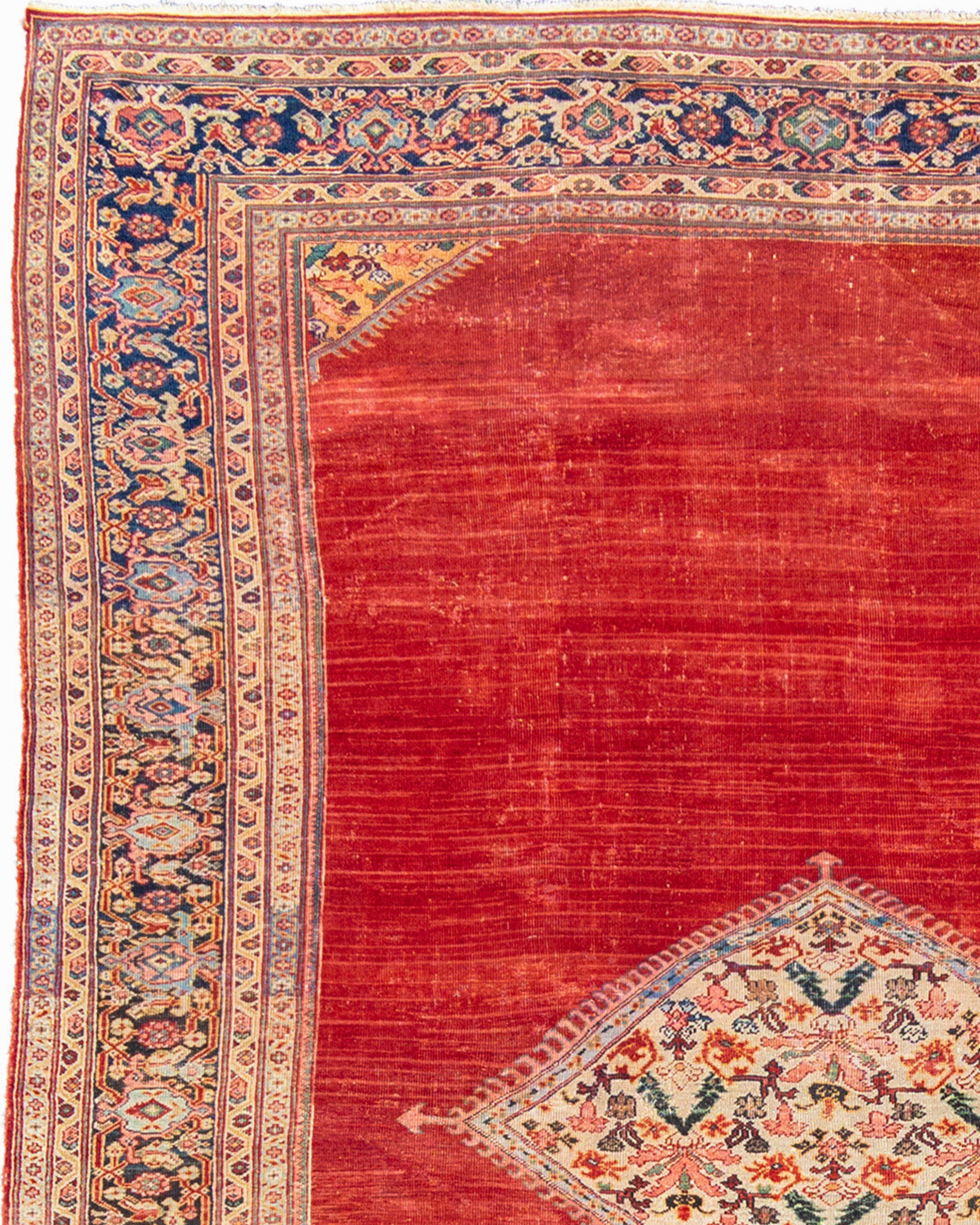 Hand-Woven Antique Persian Mahal Carpet, c. 1900 For Sale